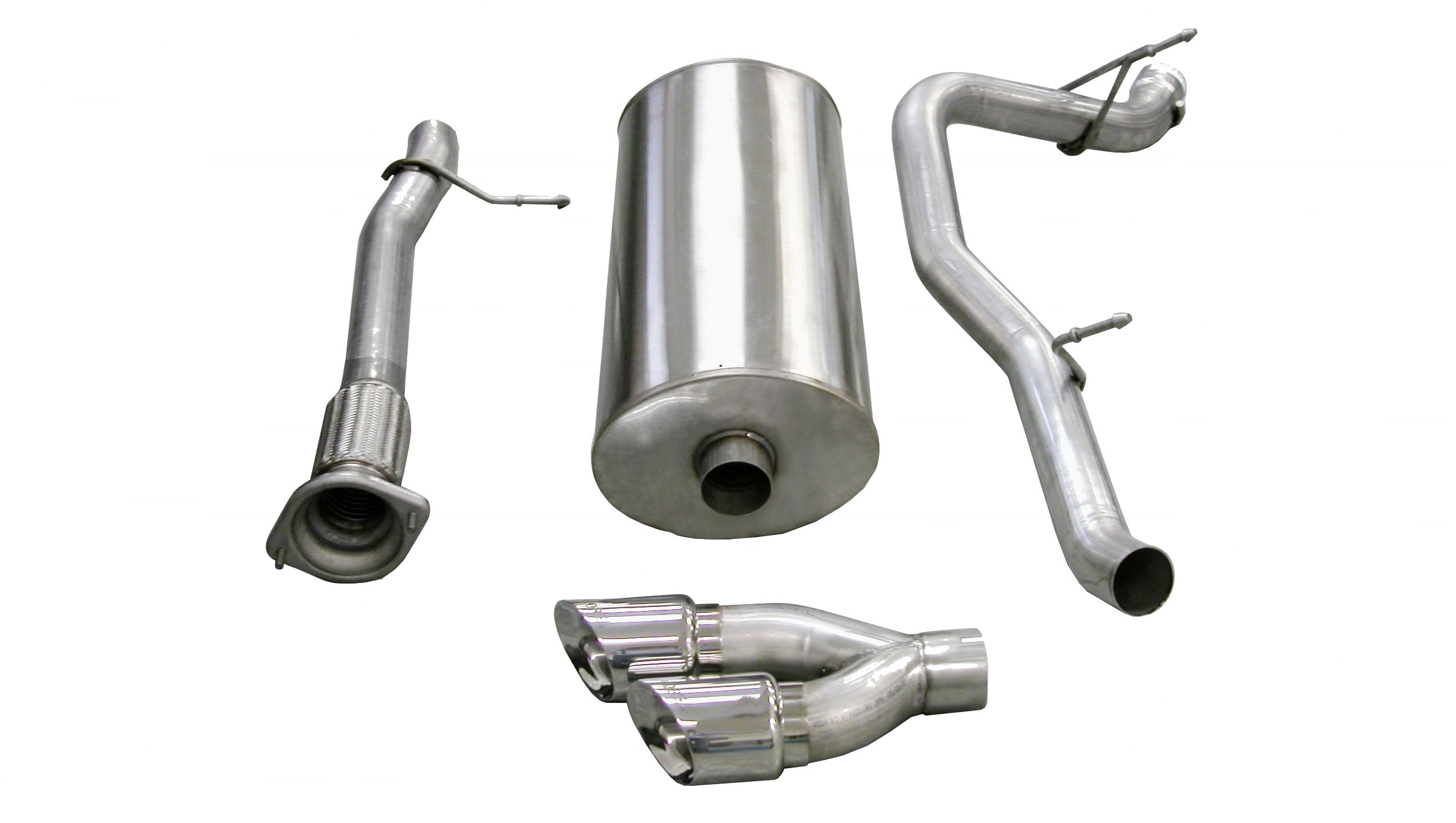 3.0 Inch Cat-Back Sport Single Side Exhaust 4.0 Inch Polished Tips 07-10 Cadillac Escalade ESV/EXT/GMC Yukon XL Denali 6.2L V8 Stainless Steel Corsa Performance