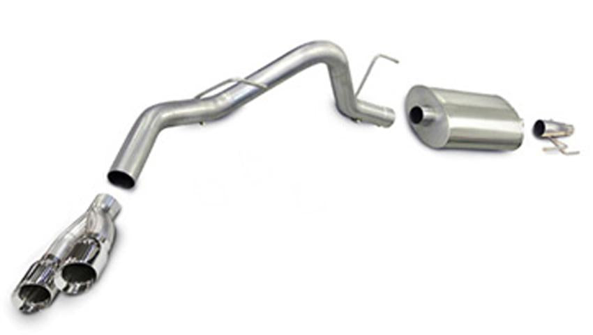 3.0 Inch Cat-Back Sport Single Side Exit Exhaust 4.0 Inch Polished Tips 11-14 Ford F150 EcoBoost 3.5L V6 Turbo 144.5/156.5/163.1 Inch Wheelbase Stainless Steel Corsa Performance