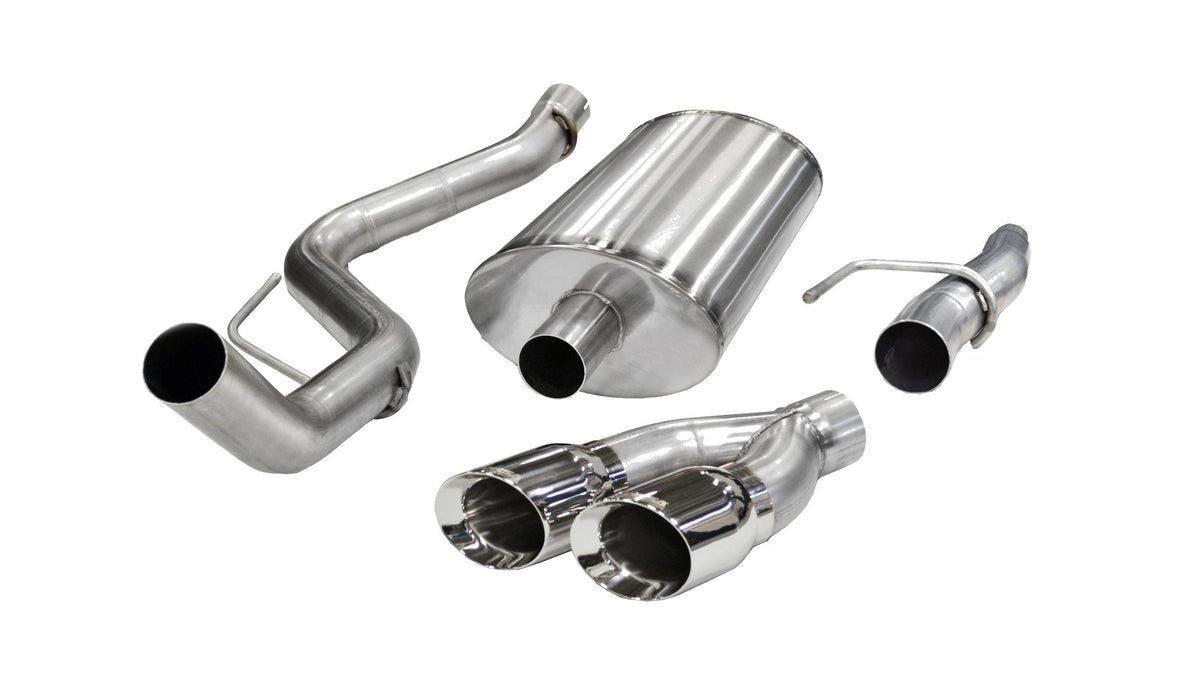 3.0 Inch Cat-Back Sport Single Side Exit Exhaust 4.0 Inch Polished Tips 11-14 Ford F150 5.0L V8 144.5/156.5/163.1 Inch Wheelbase Stainless Steel Corsa Performance