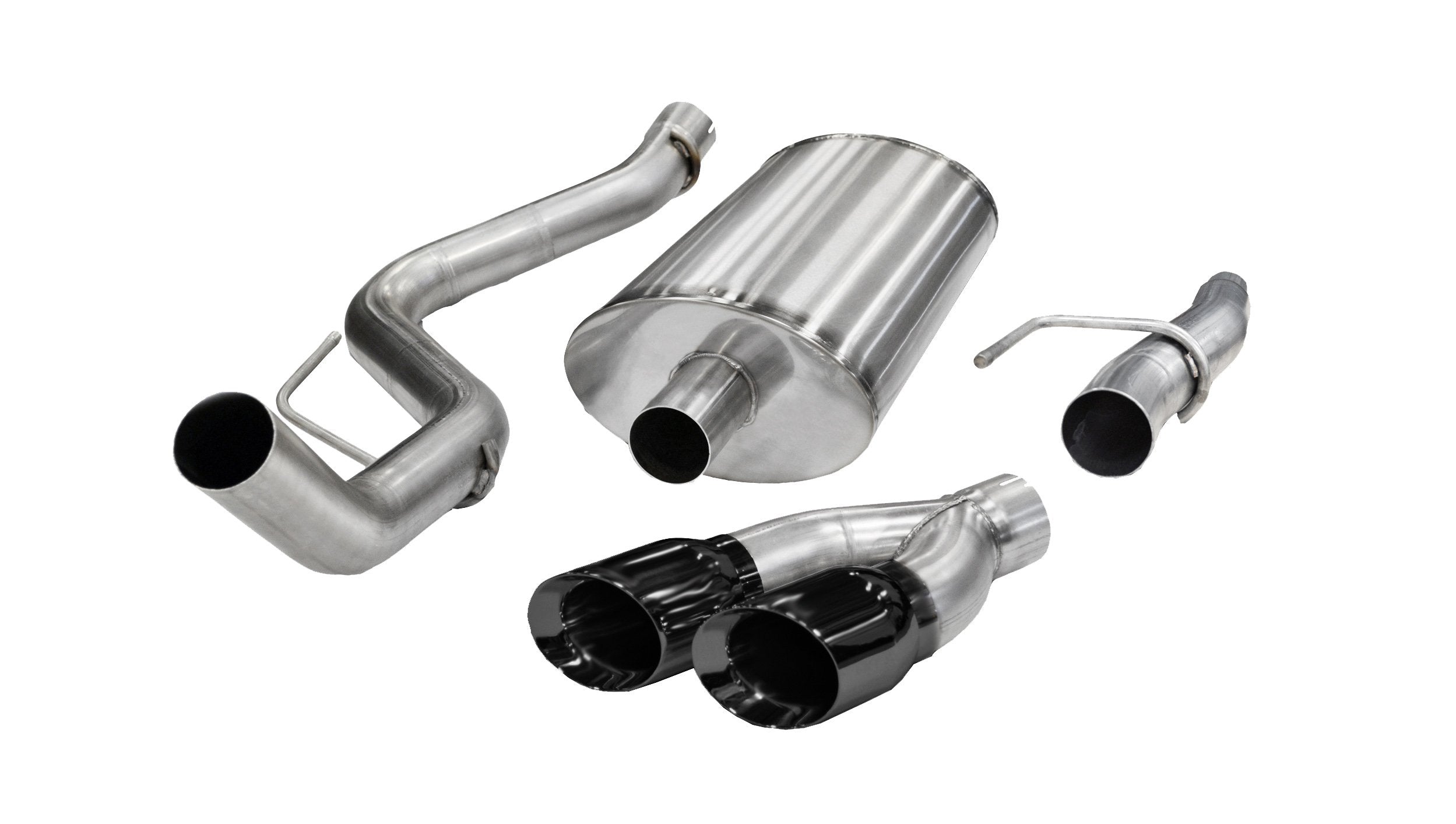 3.0 Inch Cat-Back Sport Single Side Exit Exhaust 4.0 Inch Black Tips 11-14 Ford F150 5.0L V8 144.5/156.5/163.1 Inch Wheelbase Stainless Steel Corsa Performance