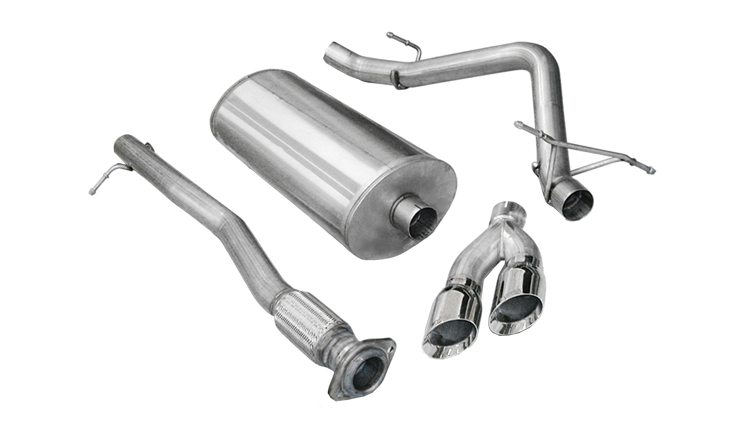 3.0 Inch Cat-Back Sport Single Side Exhaust 4.0 Inch Polished Tips 11-13 Silverado/Sierra Denali 1500 6.2L V8 143.5 Inch WB Stainless Steel Corsa Performance