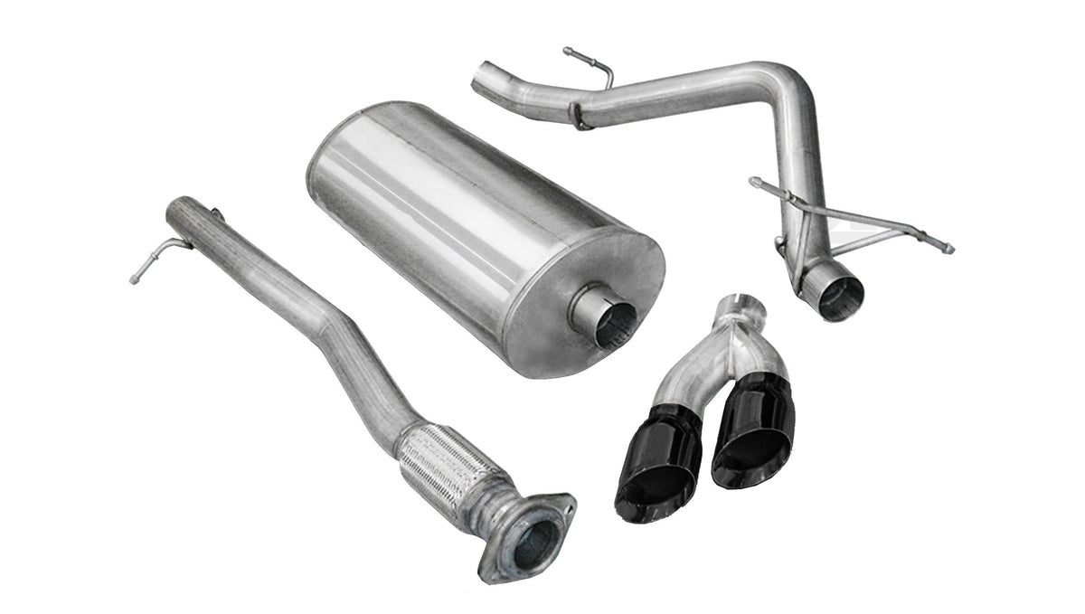 3.0 Inch Cat-Back Sport Single Side Exhaust 4.0 Inch Black Tips 11-13 Silverado/Sierra Denali 1500 6.2L V8 143.5 Inch WB Stainless Steel Corsa Performance