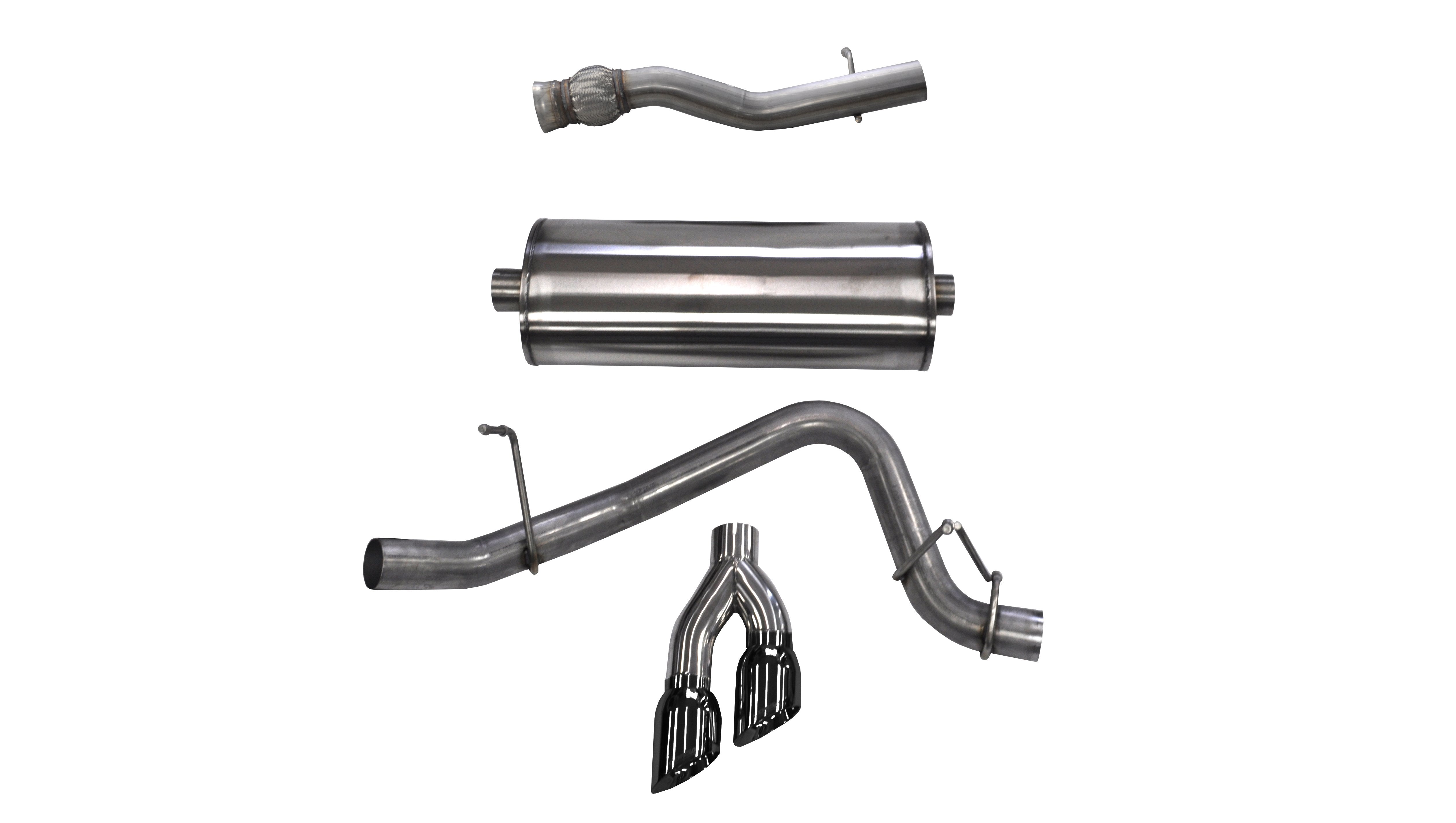 3.0 Inch Cat-Back Sport Single Side Exit Exhaust 4.0 Inch Black Tips 15-Present Cadillac Escalade ESV/GMC Yukon XL Denali 6.2L V8 Stainless Steel Corsa Performance