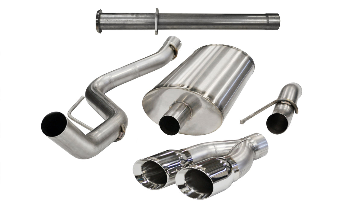 3.0 Inch Cat-Back Xtreme Single Side Exit Exhaust 4.0 Inch Polished Tips 11-14 Ford F150 Raptor 6.2L V8 133.0 Inch Wheelbase Stainless Steel Corsa Performance