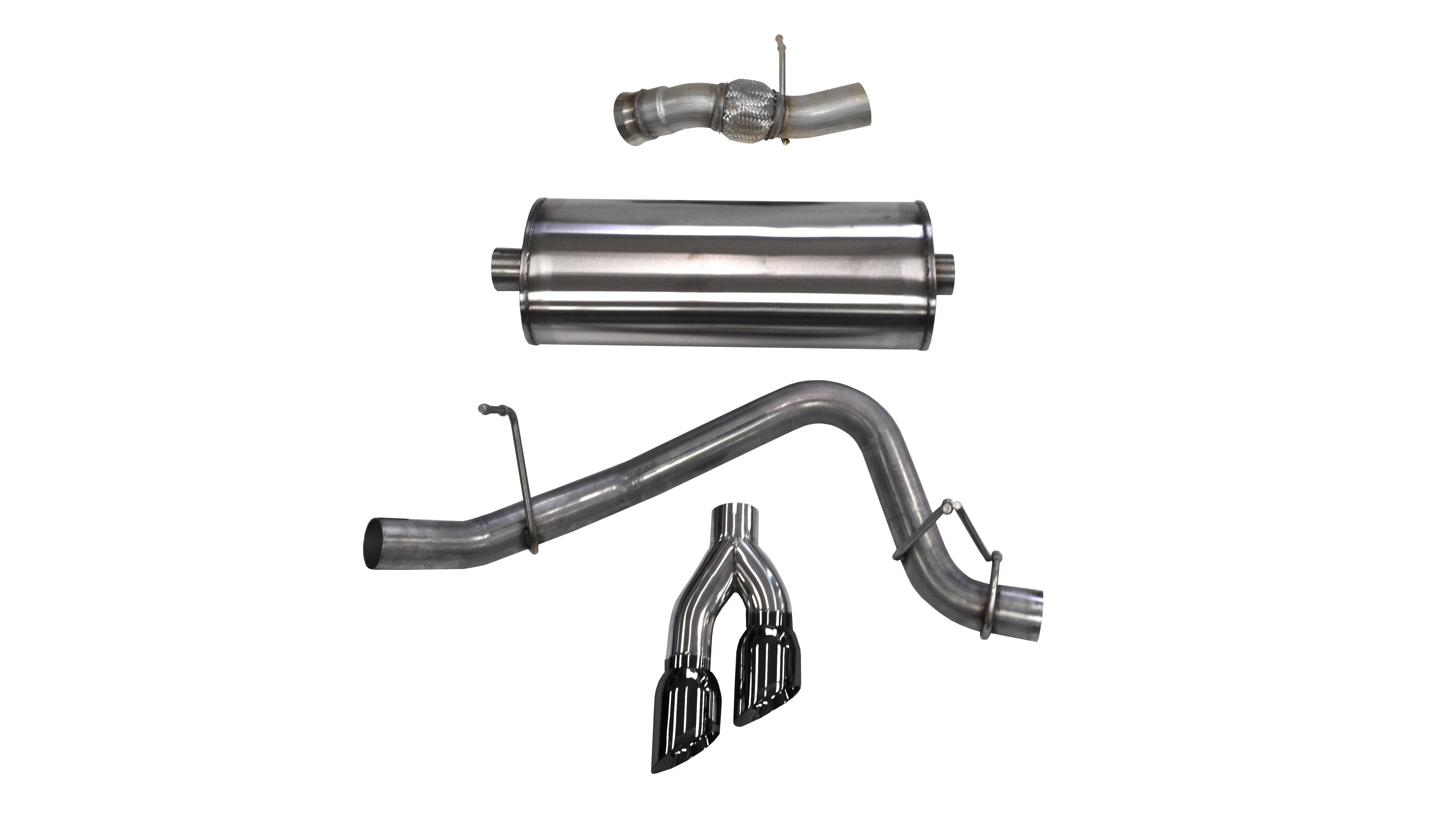 3.0 Inch Cat-Back Sport Single Side Exit Exhaust 4.0 Inch Black Tips 15-Present Chevy Tahoe/GMC Yukon/Cadillac Escalade 6.2L V8 Stainless Steel Corsa Performance