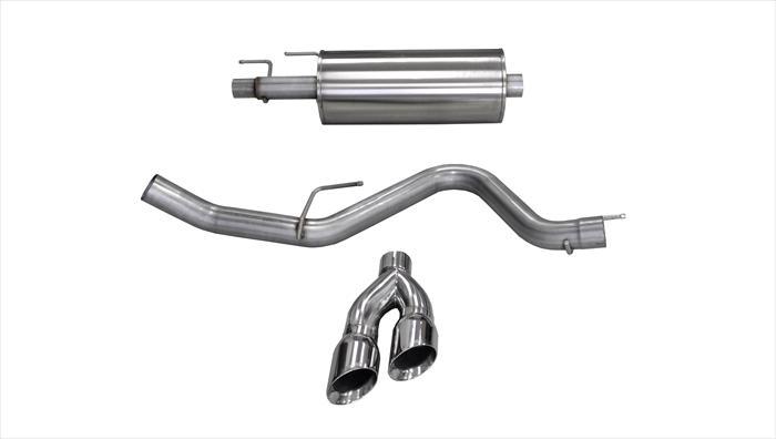 3.0 Inch Cat-Back Sport Single Side Exit Exhaust 4.0 Inch Polished Tips 15-Present Ford F150 EcoBoost 3.5L V6 T/2.7L T SuperCab/SuperCrew 145/156.8/163.7 Inch WB Stainless Steel Corsa Performance