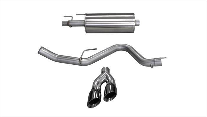 3.0 Inch Cat-Back Sport Single Side Exit Exhaust 4.0 Inch Black Tips 15-Present Ford F150 EcoBoost 3.5L V6 T/2.7L T 145/156.8/163.7 Inch WB Stainless Steel Corsa Performance