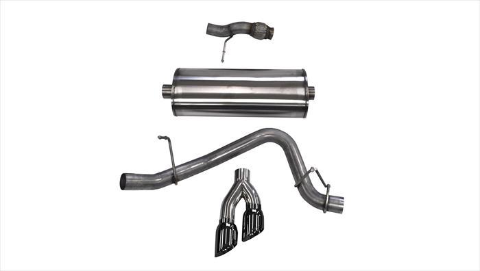 3.0 Inch Cat-Back Sport Single Side Exhaust 4.0 Inch Black Tips 15-Present Chevy Tahoe/GMC Yukon 1500 5.3L V8 Stainless Steel Corsa Performance