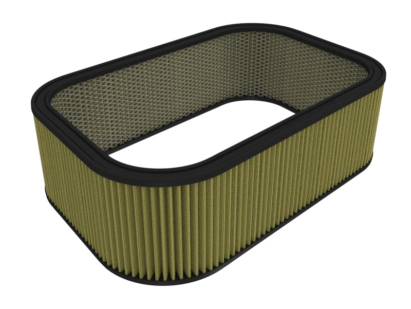 Custom afe Magnum FLOW air filter with expanded metal, measuring 20-3/4 inches long, 14-1/4 inches wide, and 6 inches high.
