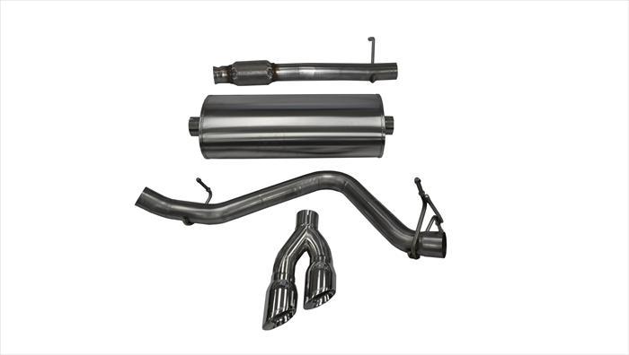 3.0 Inch Cat-Back Sport Single Side Exit Exhaust 4.0 Inch Polished Tips 14-Present Silverado/Sierra 1500 Regular Cab/Long Bed 5.3L V8 133.0 Inch WB Stainless Steel Corsa Performance