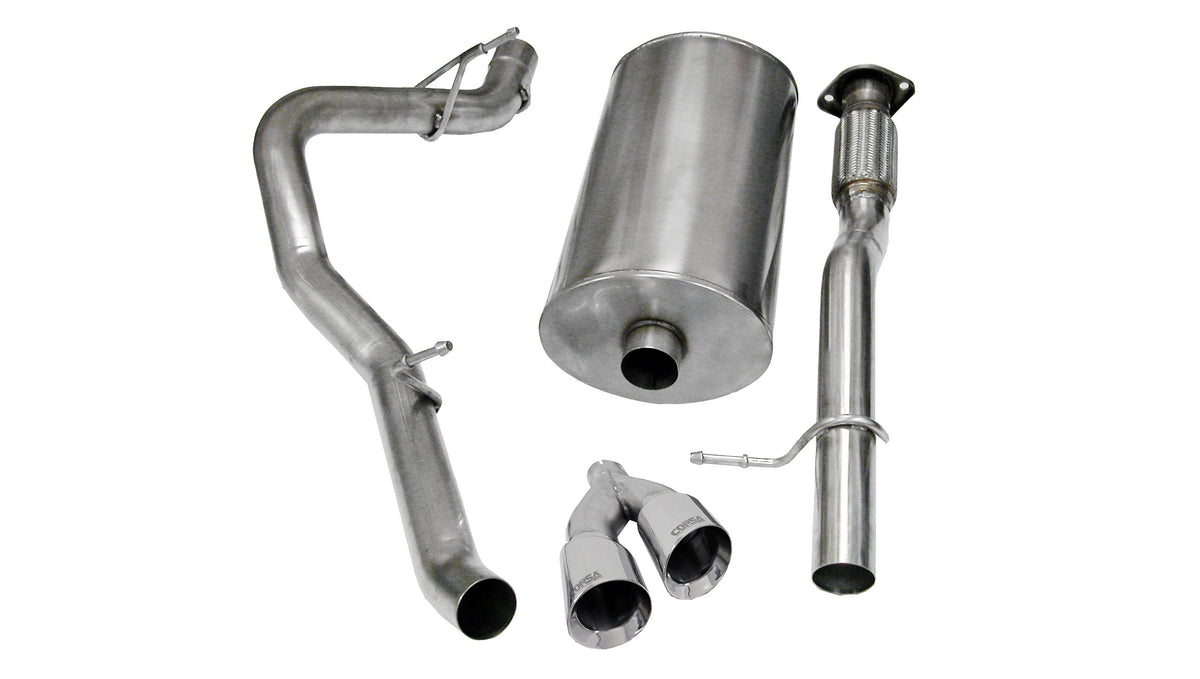3.0 Inch Cat-Back Sport Single Side Exit Exhaust 4.0 Inch Polished Tips 09-13 Avalanche/09-14 Suburban/Yukon XL 5.3L/6.0L V8 Stainless Steel Corsa Performance