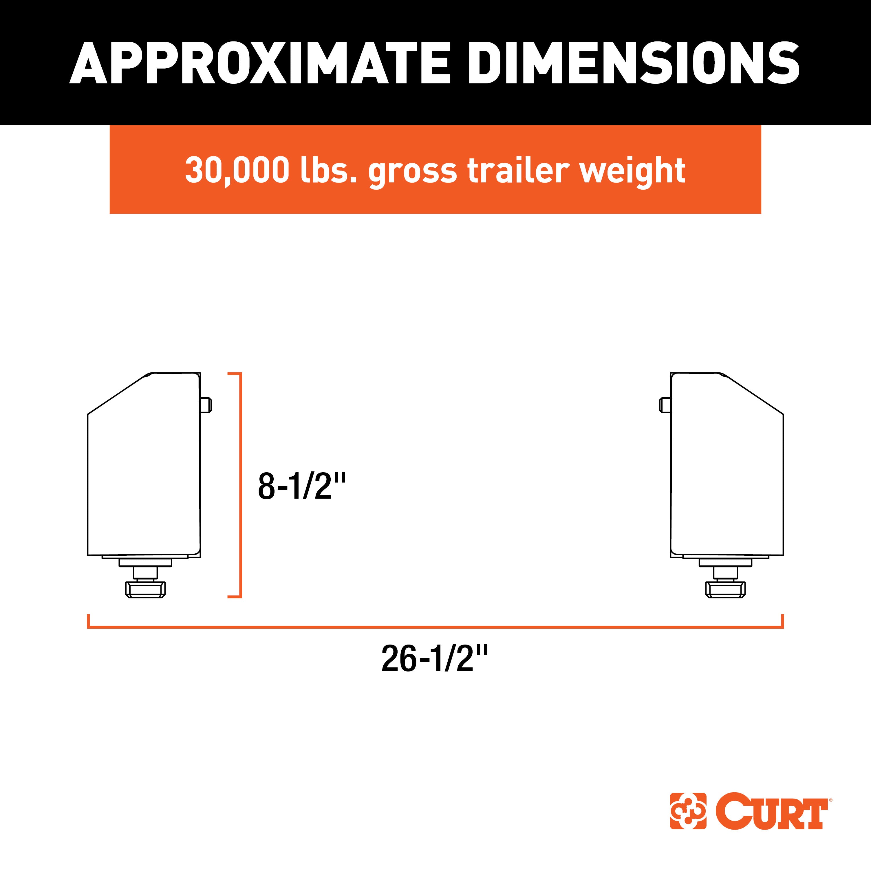 CURT A30 Replacement Chevrolet Silverado, GMC Sierra 2500, 3500 HD Puck 5th Wheel Legs, 30,000 lbs, Carbide Black, Hitch Head Required Model 16024
