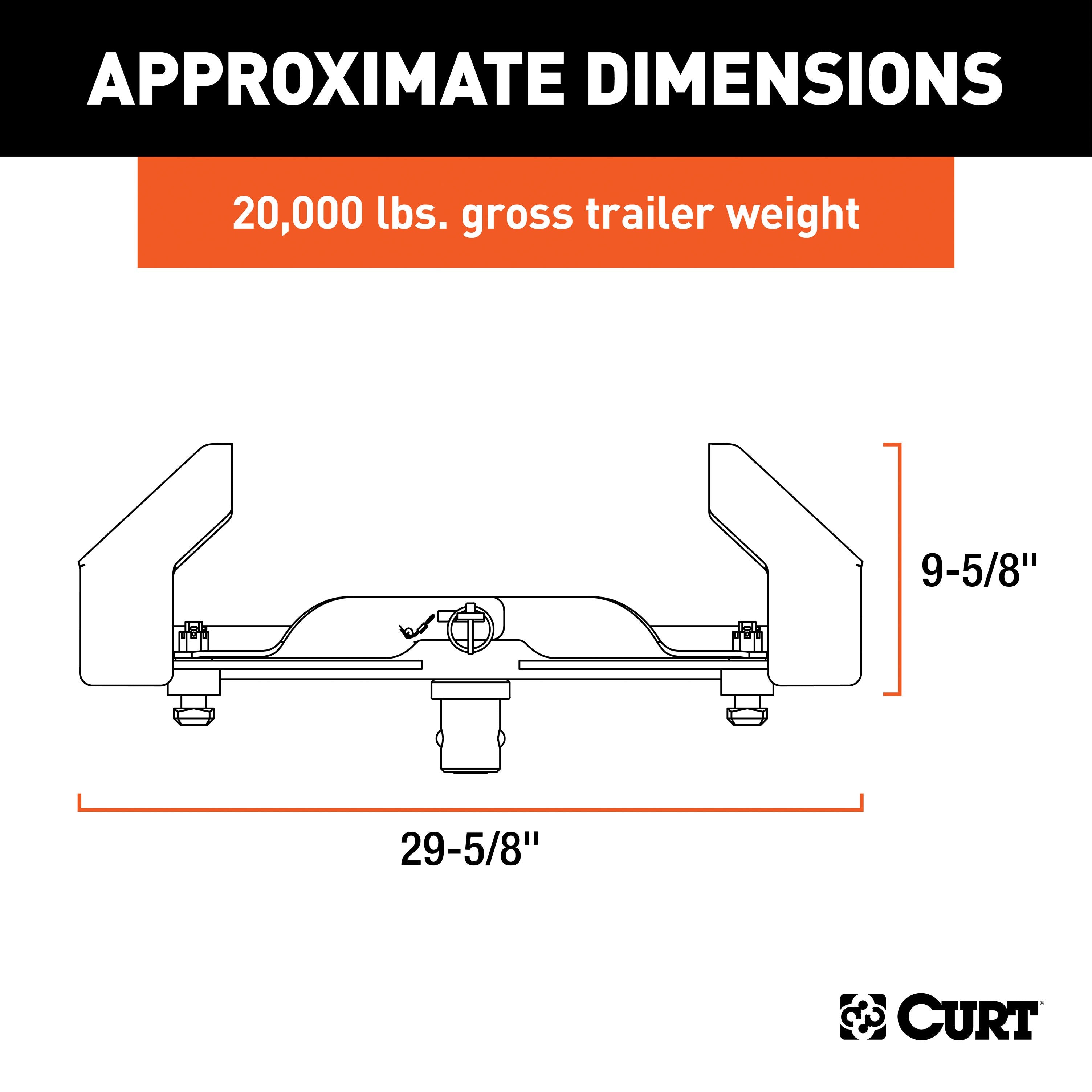 CURT Replacement Nissan Titan XD Puck System 5th Wheel Legs, 20,000 lbs, Hitch Head Required Model 16026