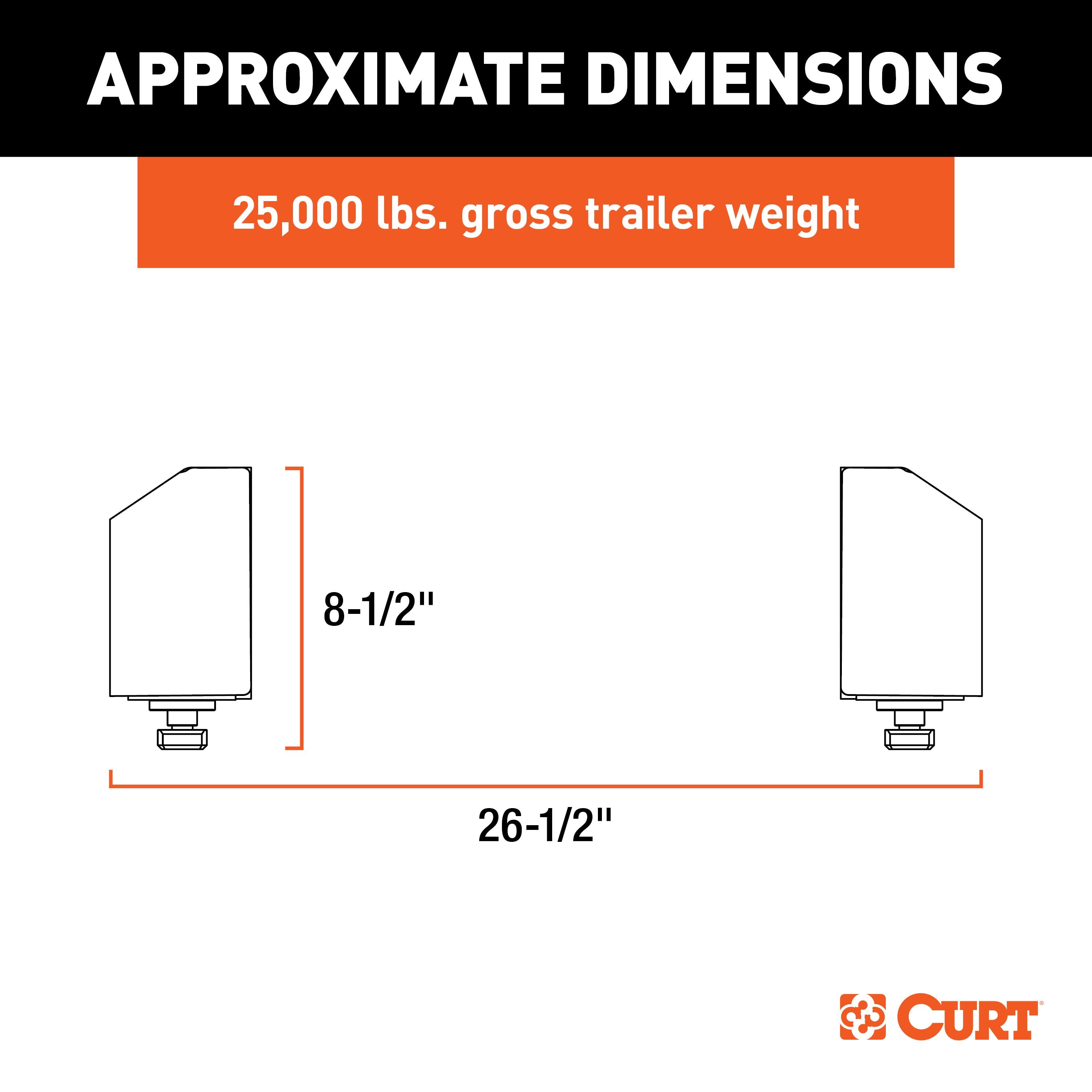 CURT Replacement Chevrolet Silverado, GMC Sierra 2500, 3500 HD Puck System 5th Wheel Legs, 25,000 lbs, Hitch Head Required Model 16029