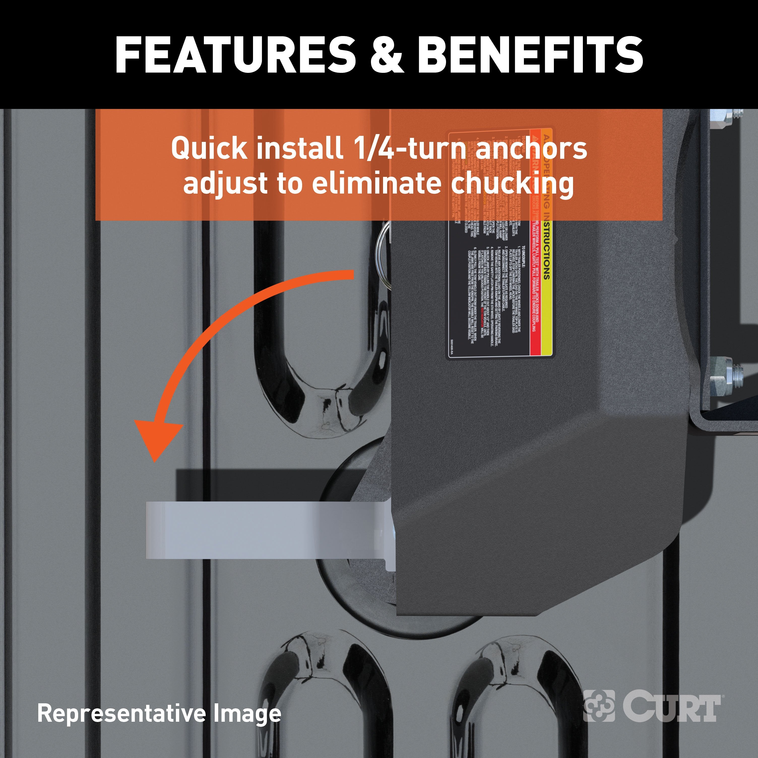 CURT E16 5th Wheel Hitch, 16,000 lbs, Select Ford F-250, F-350, F-450, 8-Foot Bed Puck System Model 16031