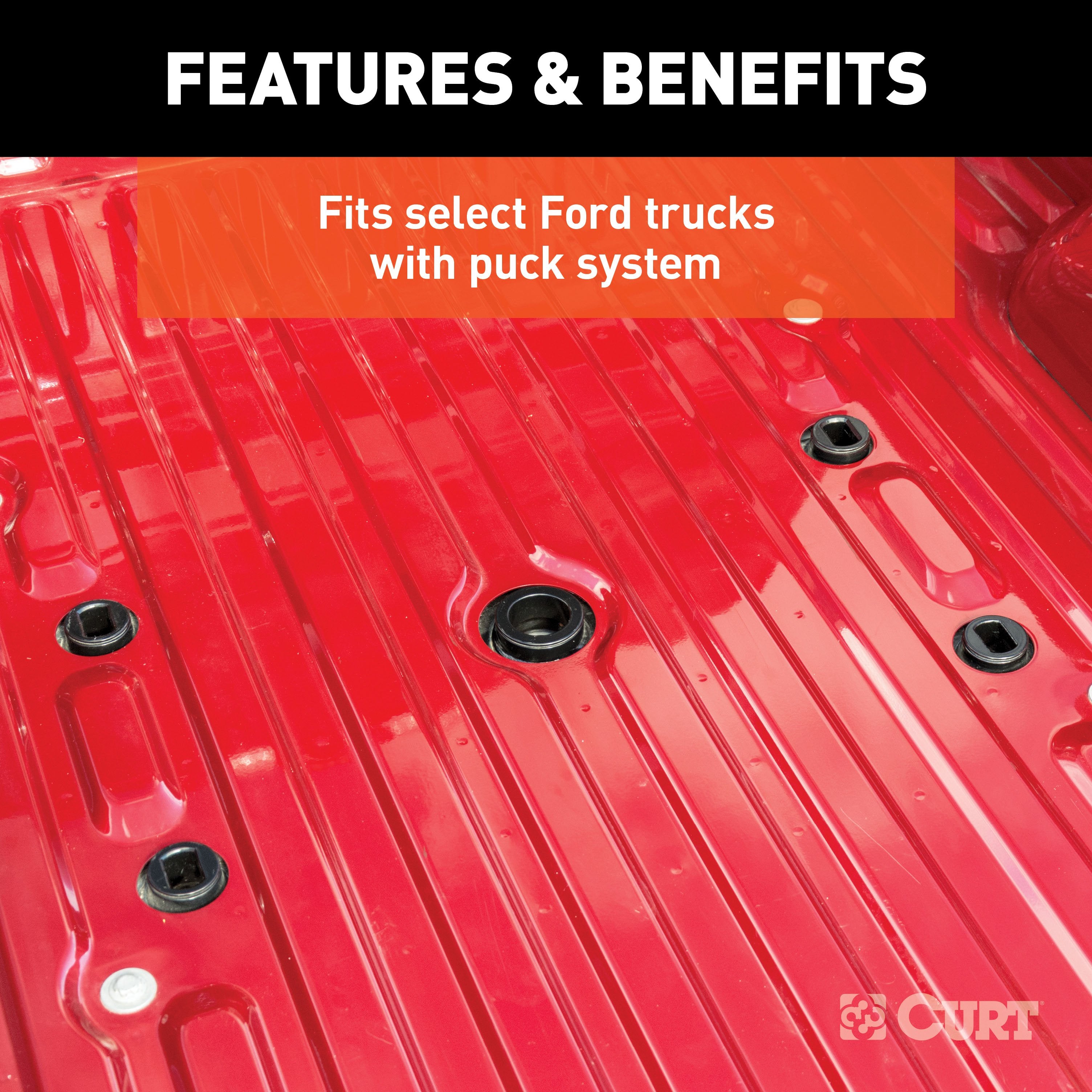 CURT E16 5th Wheel Hitch, 16,000 lbs, Select Ford F-250, F-350, F-450, 8-Foot Bed Puck System Model 16031