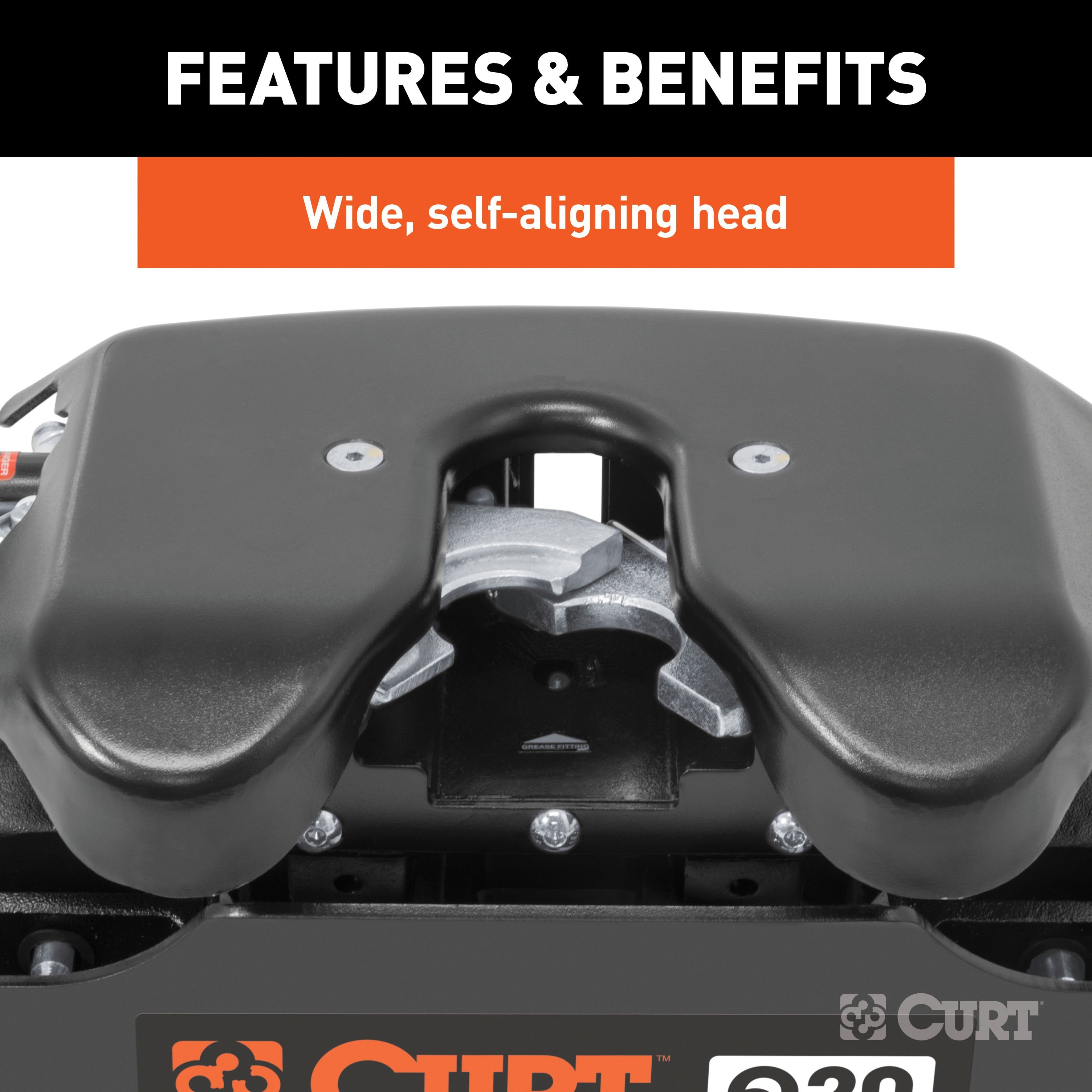 CURT Q20 5th Wheel Hitch, 20,000 lbs, Select Ford F-250, F-350, F-450, 8-Foot Bed Puck System Model 16035