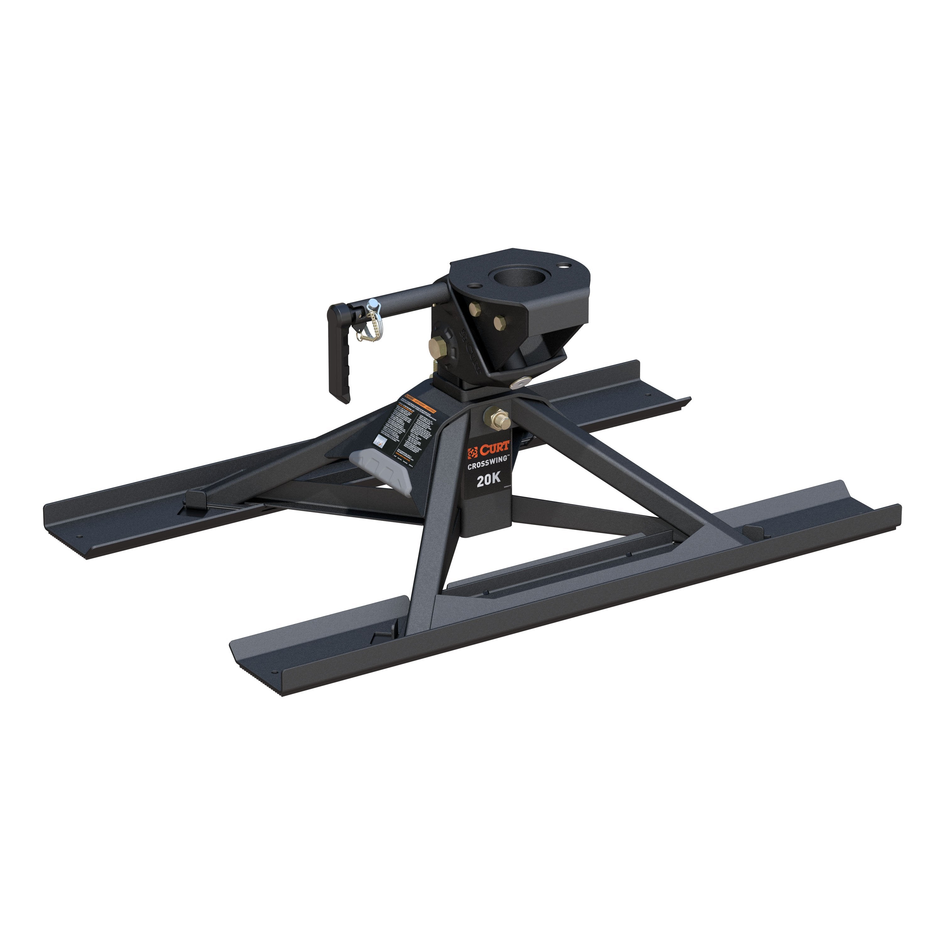 CURT CrossWing Lightweight 5th Wheel Hitch with 2-5/16" Gooseneck Adapter and Bed Supports, 20,000 lbs Model 16051