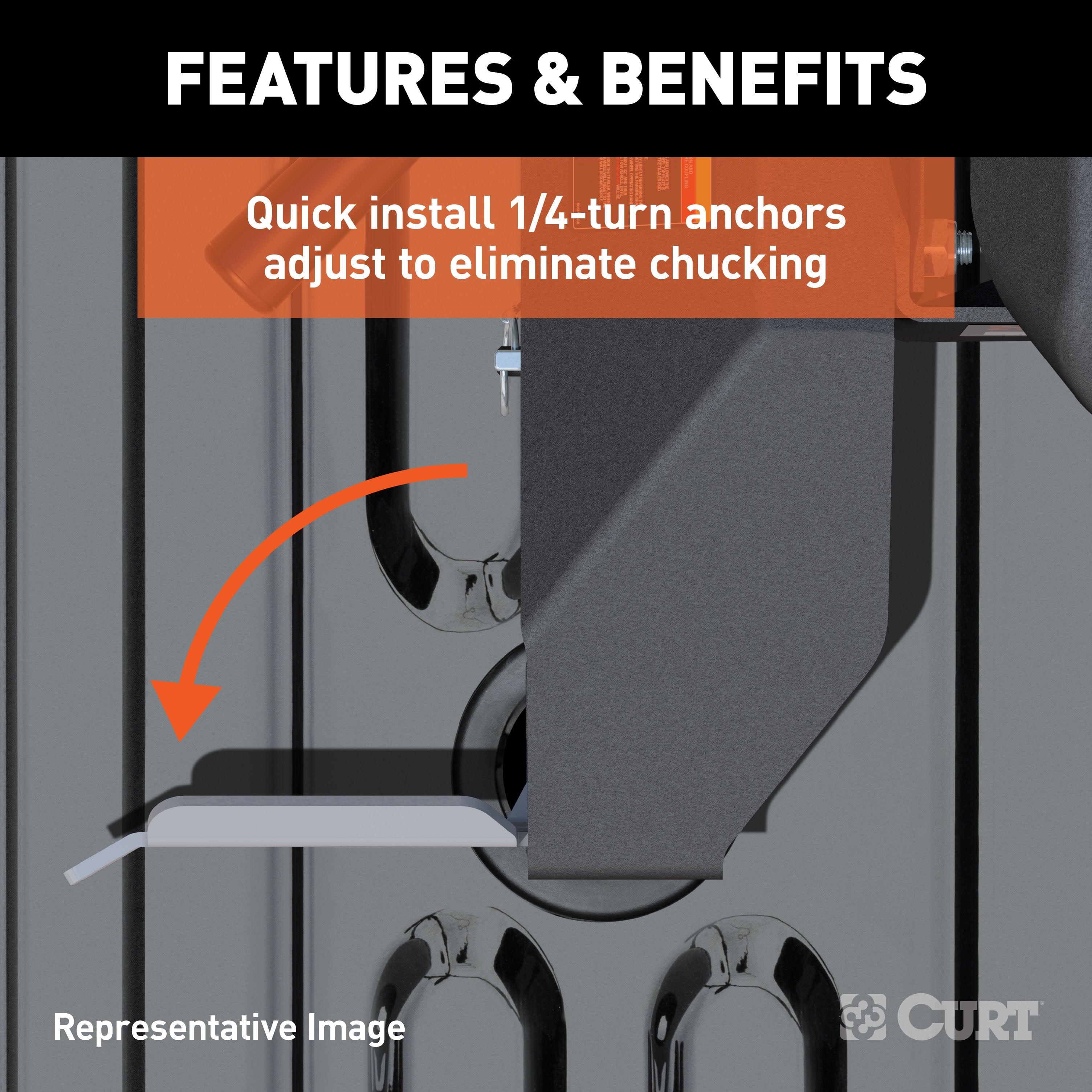 CURT Q20 5th Wheel Hitch, 20,000 lbs, Select Chevrolet Silverado, GMC Sierra 2500, 3500 HD, 8-Foot Bed Puck System Model 16065