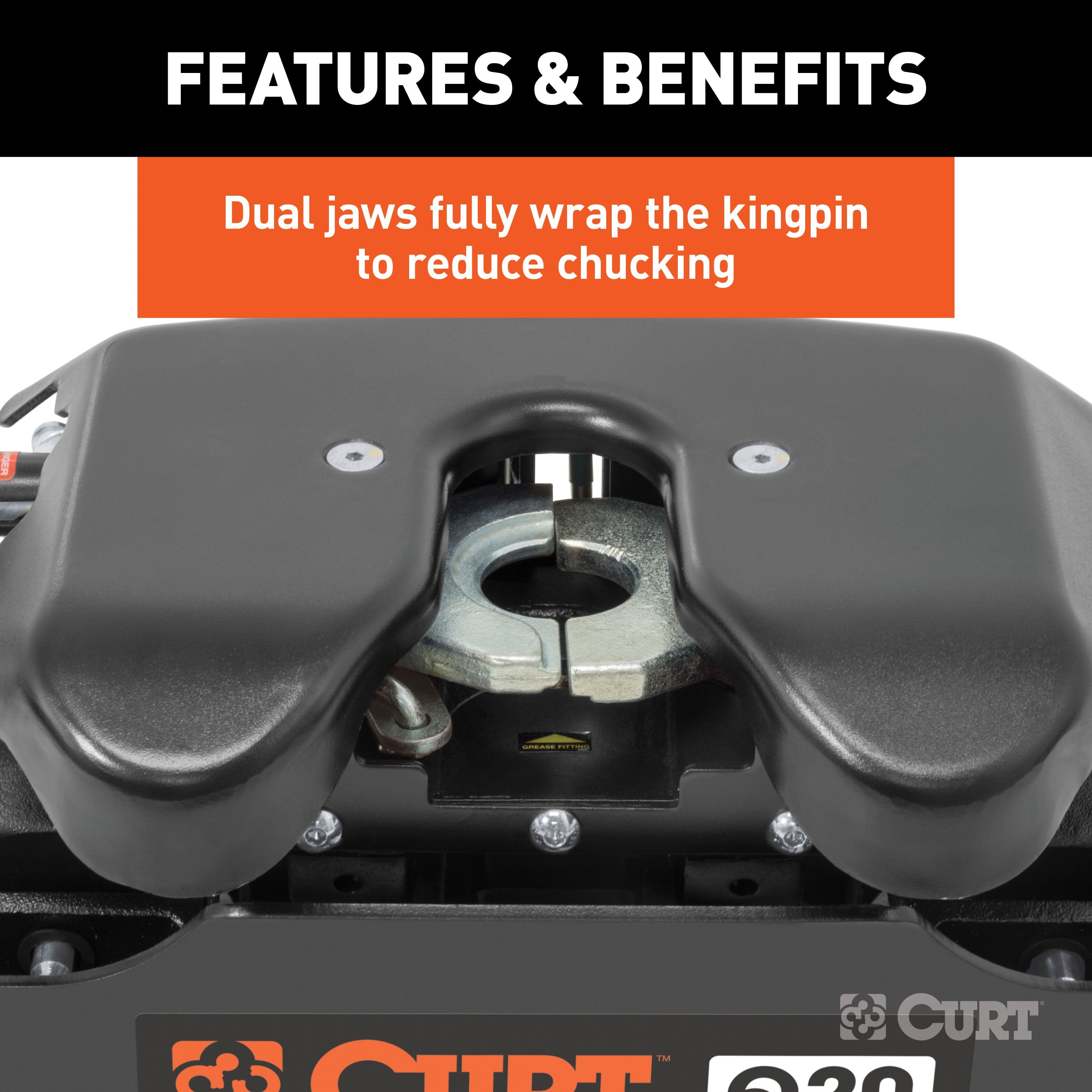 CURT Q20 5th Wheel Hitch, 20,000 lbs, Select Chevrolet Silverado, GMC Sierra 2500, 3500 HD, 8-Foot Bed Puck System Model 16065