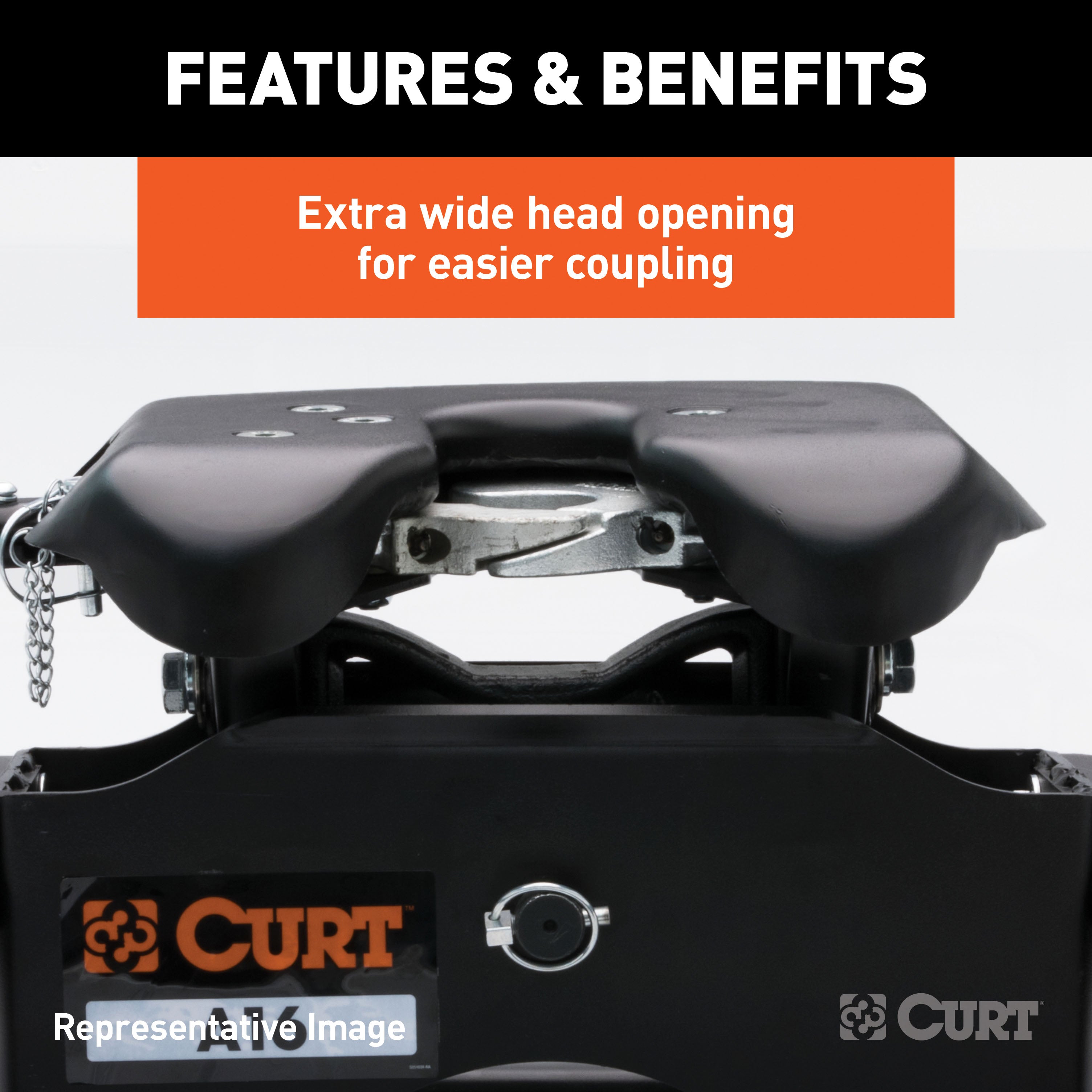 CURT A16 5th Wheel Hitch, 16,000 lbs, Select Nissan Titan XD, 8-Foot Bed Puck System Model 16073