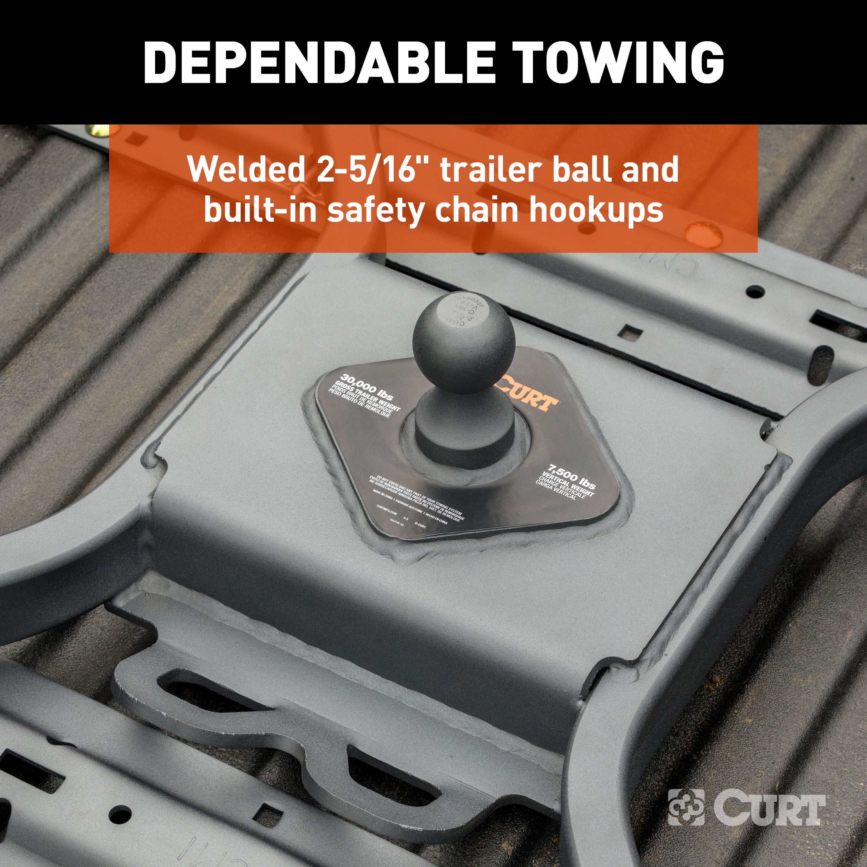 CURT Spyder 5th Wheel to Gooseneck Adapter Hitch, Fits Industry-Standard Rails, 30,000 lbs, 2-5/16-Inch Ball Model 16090