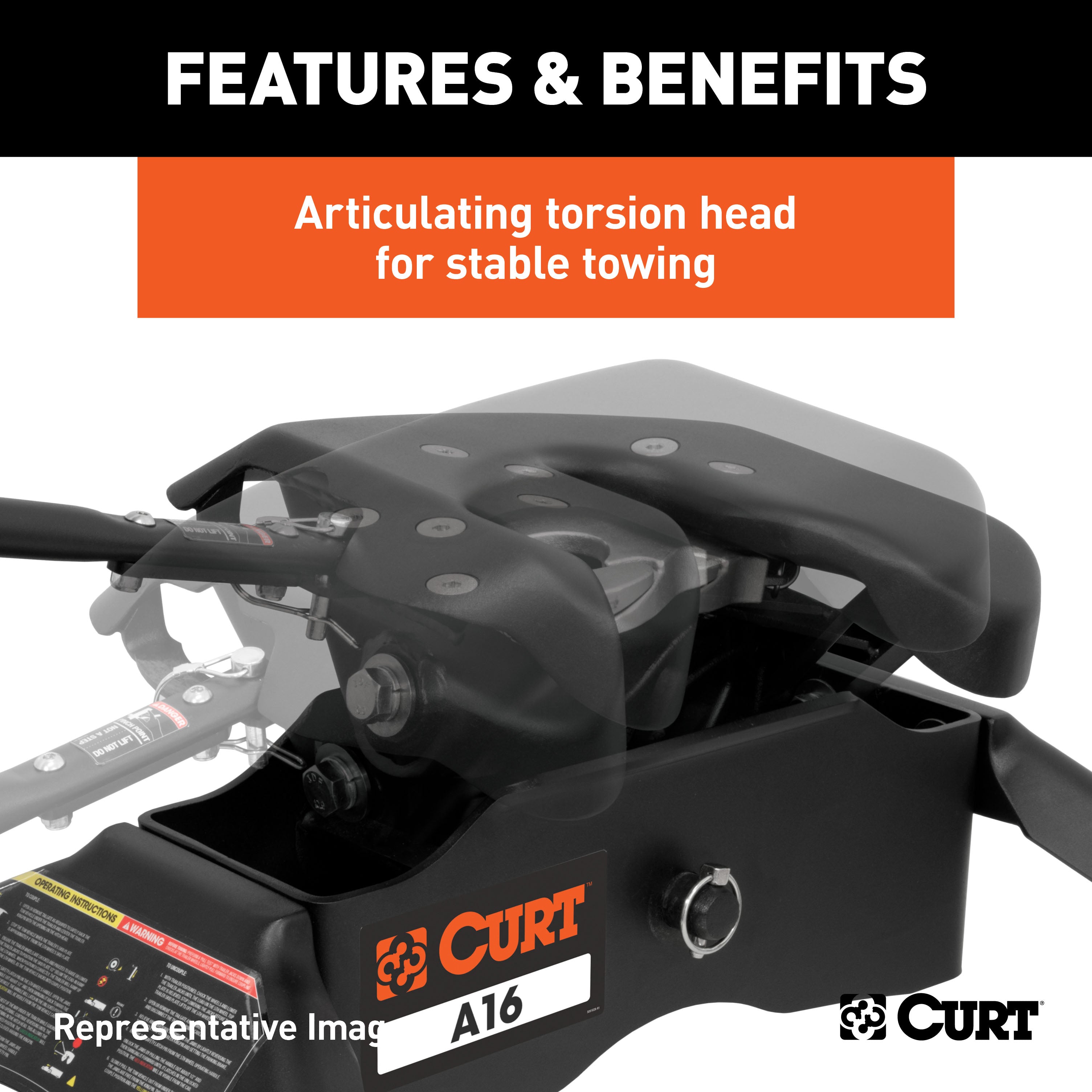 CURT A16 5th Wheel Hitch, 16,000 lbs, Select Chevrolet Silverado, GMC Sierra 2500, 3500 HD, 8-Foot Bed Puck System Model 16091