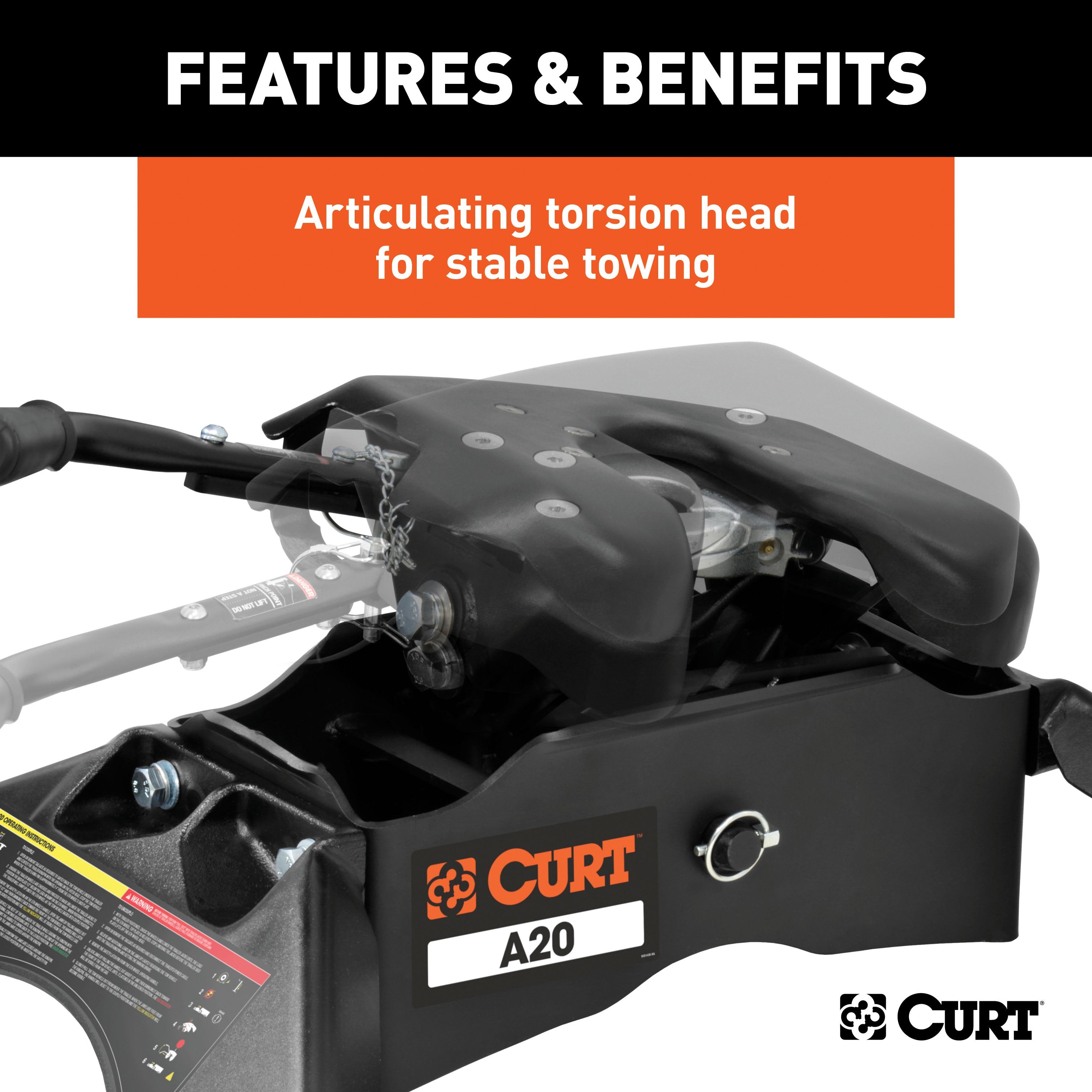 CURT A20 5th Wheel Hitch, 20,000 lbs Model 16140