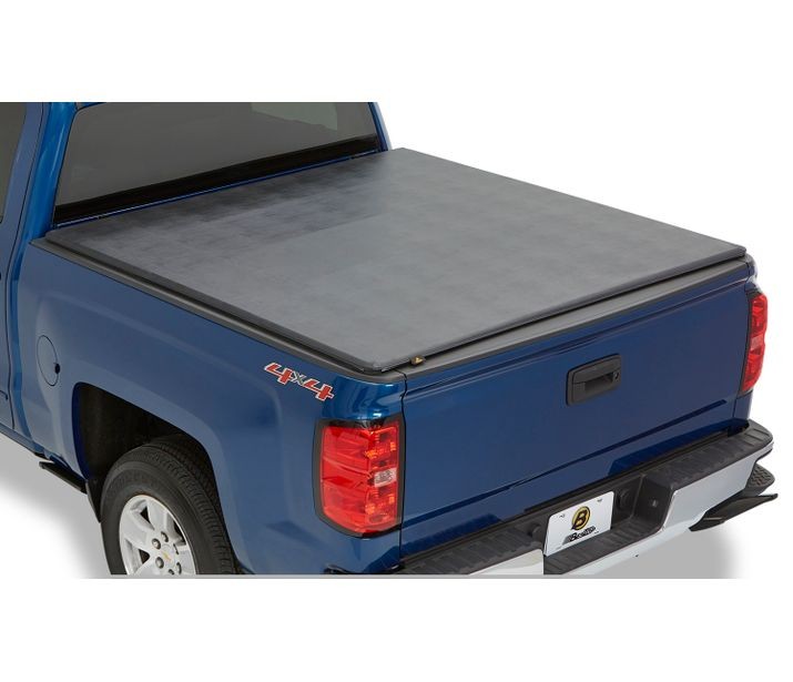 Soft Tri-Fold Tonneau Cover EZ-Fold For Nissan 2004-2024 Titan 6.5 Foot Black Tailgate Spoiler Not Included Bestop