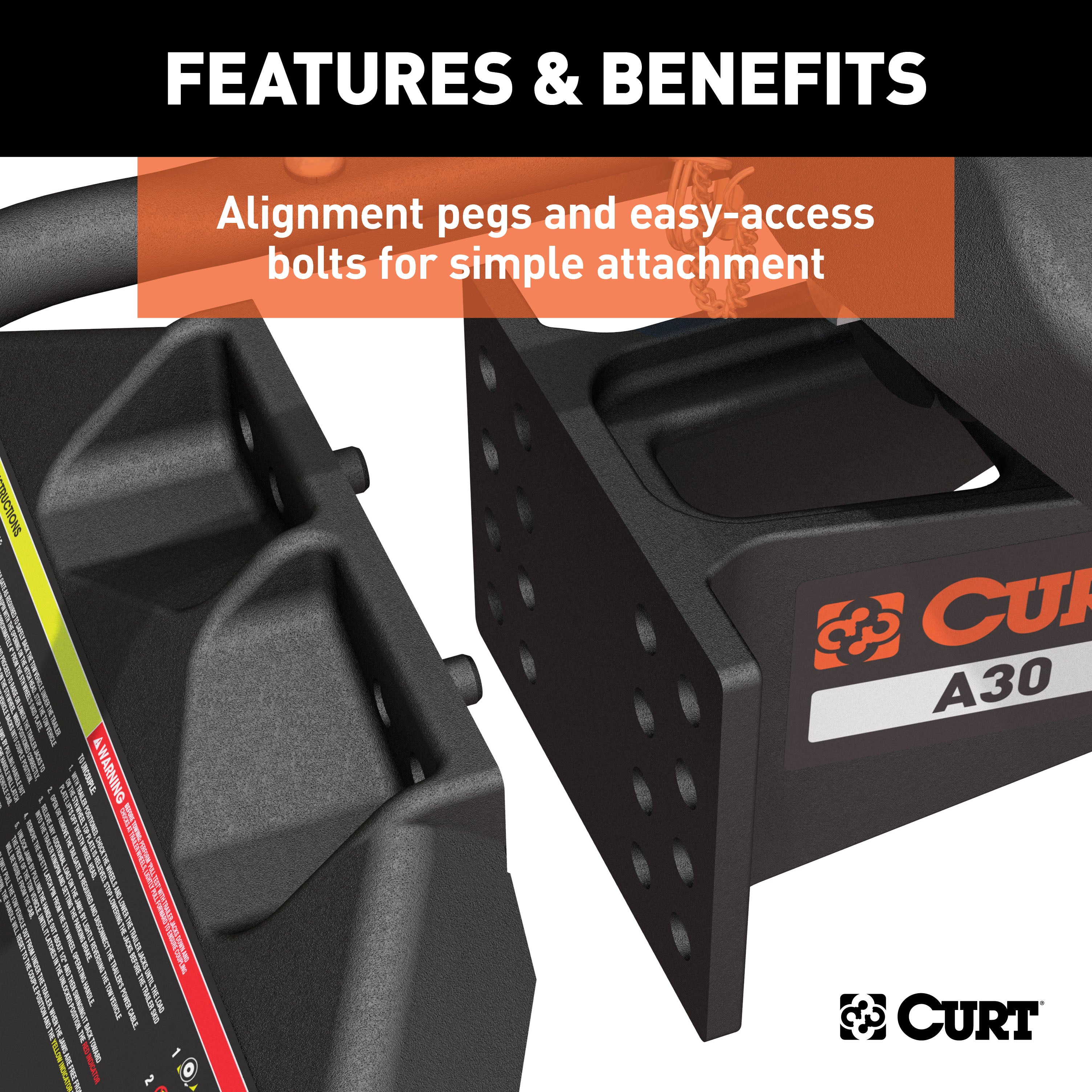 CURT A30 5th Wheel Hitch with Base Rails, 30,000 lbs Model 16191