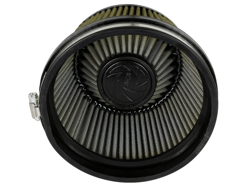 afe Magnum FORCE Intake Replacement Air Filter with inverted design, featuring a cylindrical shape and pleated filtration media.