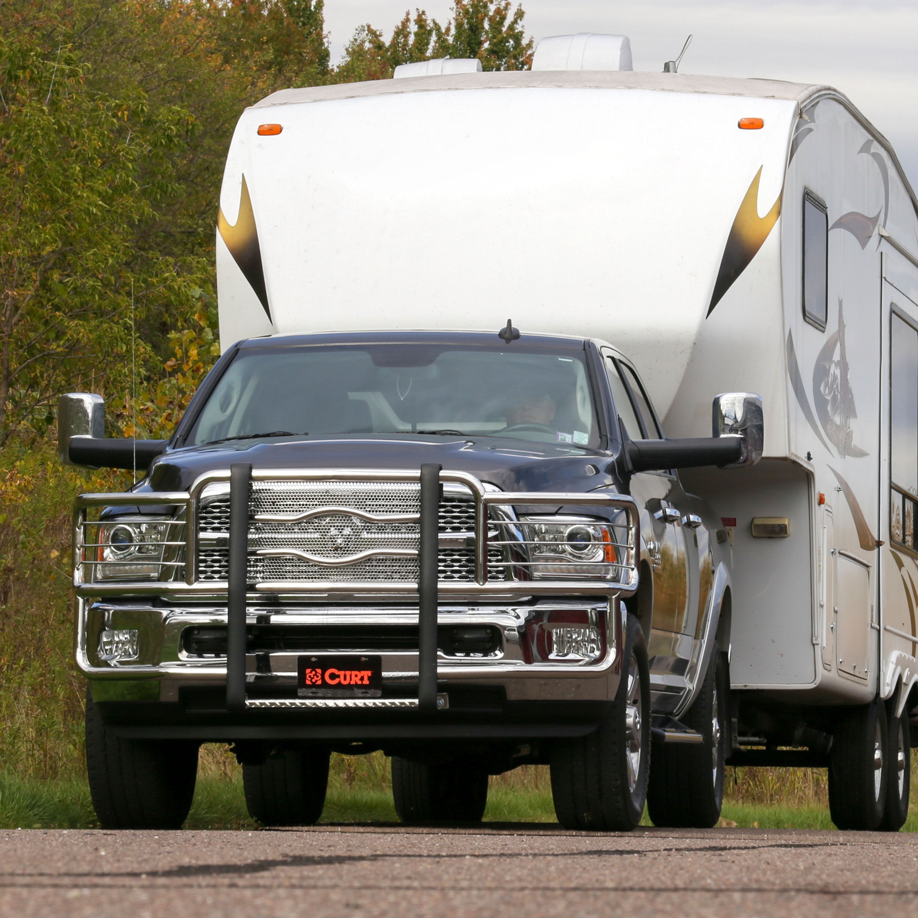 CURT X5 Gooseneck to 5th Wheel Adapter for Double Lock Hitches, Industry-Standard Base Rails, 20,000 lbs Model 16210