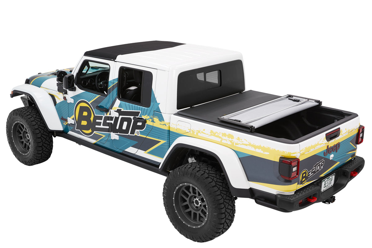 EZ-Fold Soft Tonneau '20-26 Gladiator For 5 ft. bed Premium Black Twill Bestop