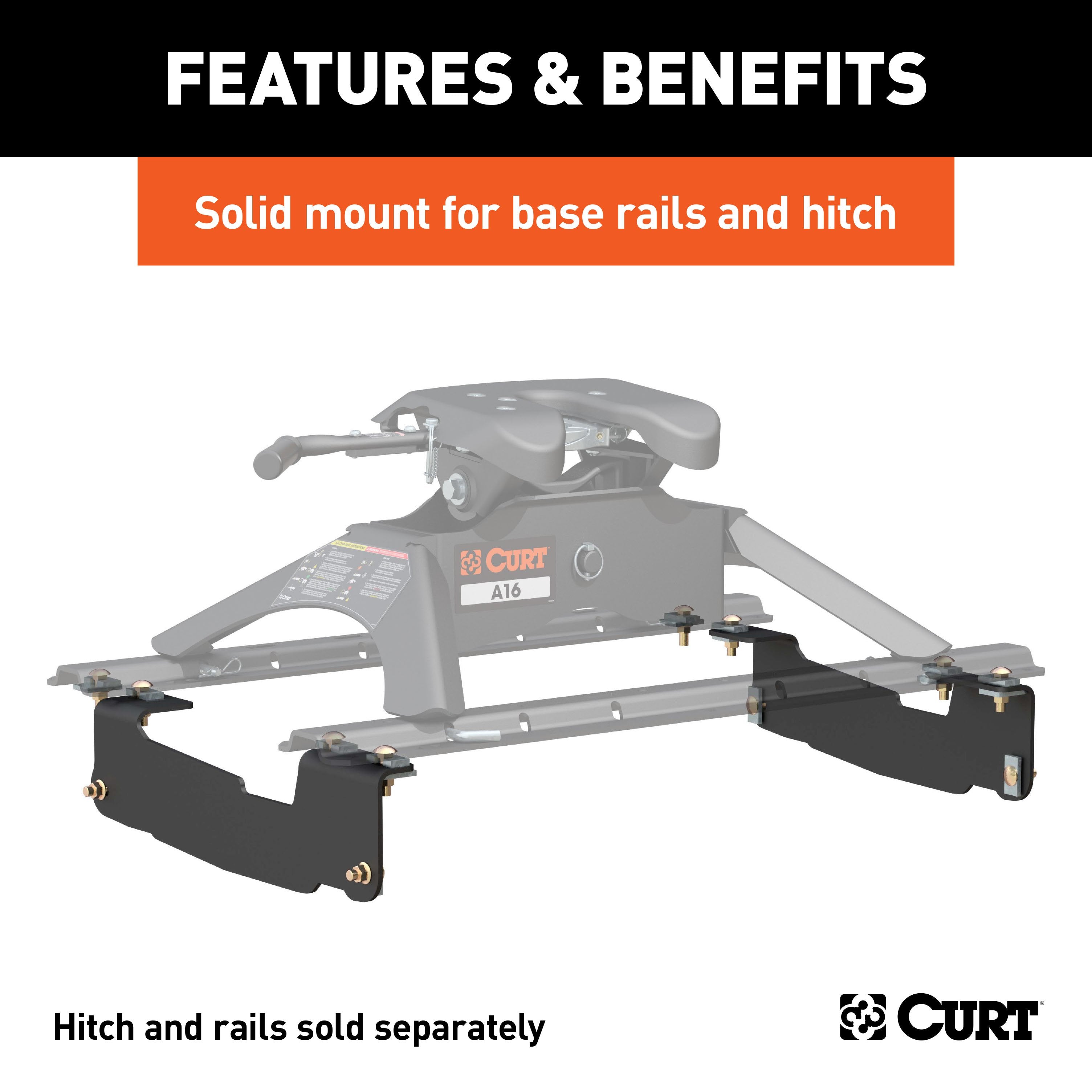 CURT 5th Wheel Installation Brackets, Select Ford F-150, Except 5.5-Foot Bed Model 16441