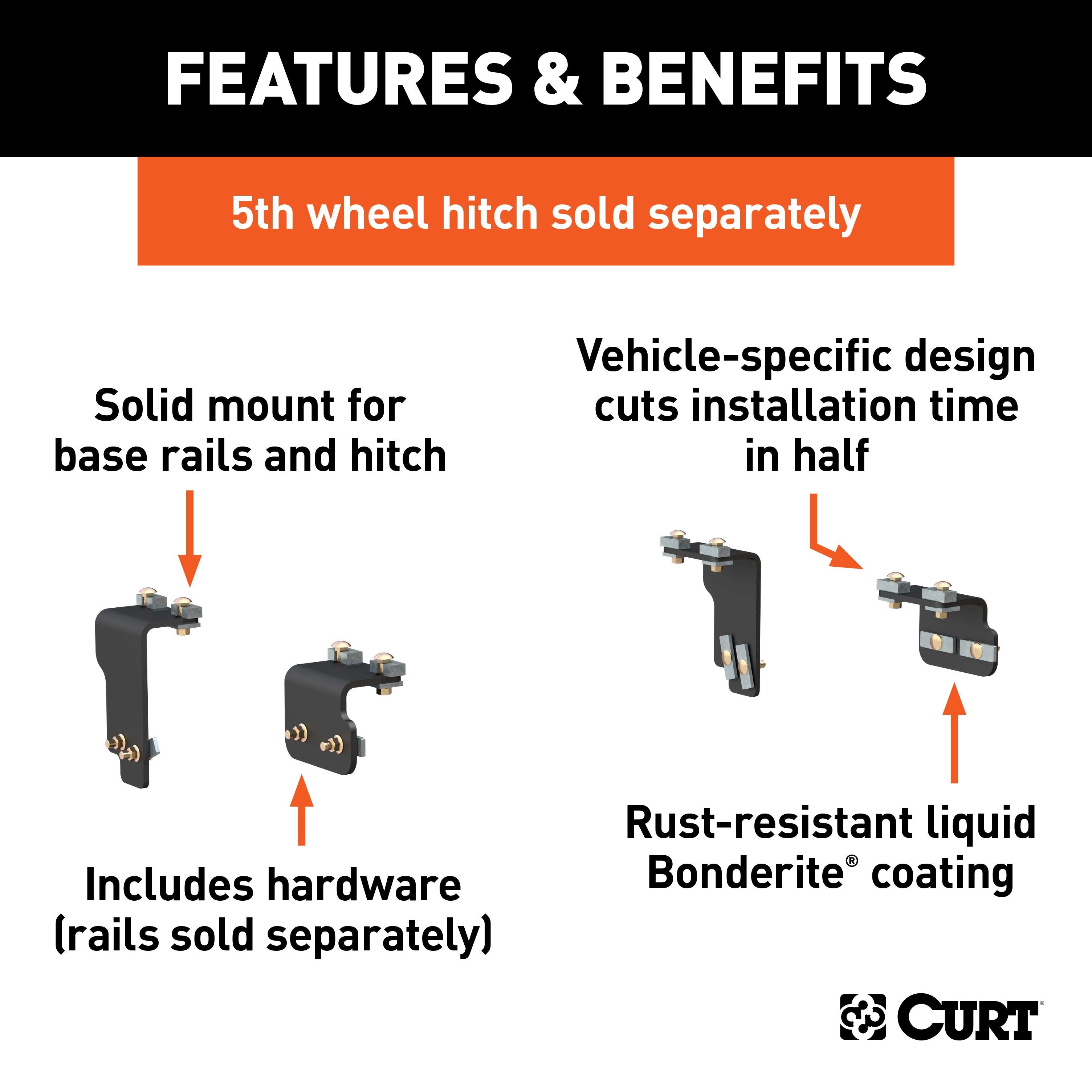 CURT 5th Wheel Installation Brackets, Select Nissan Titan Model 16470