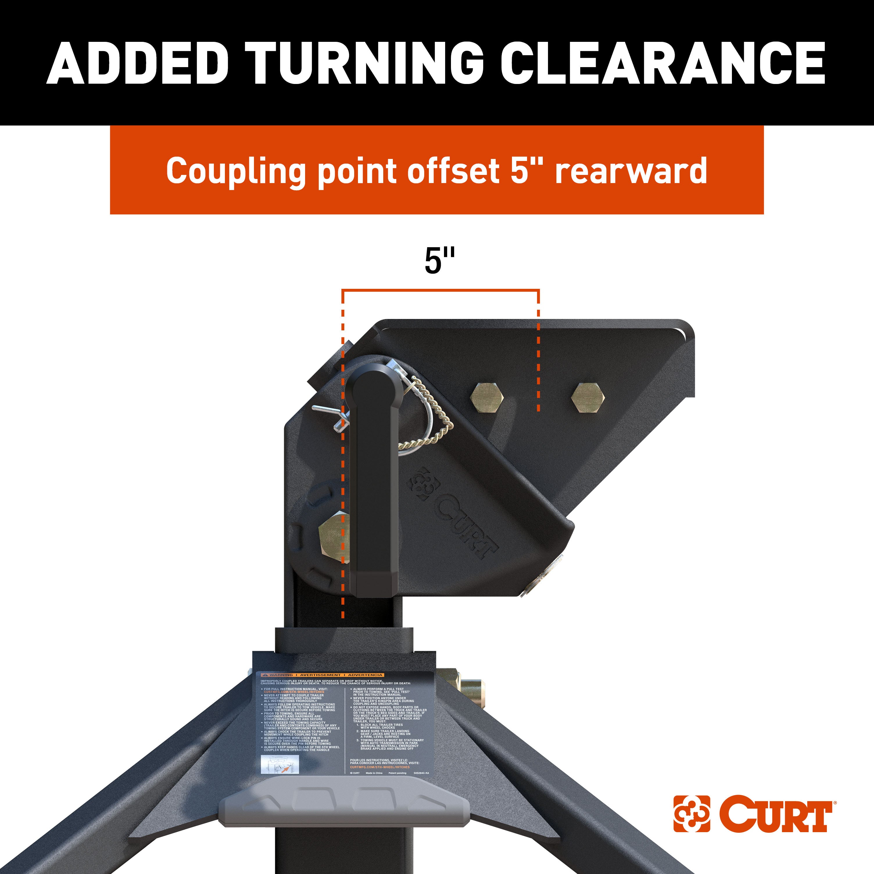 CURT CrossWing Lightweight 5th Wheel Hitch, 20,000 lbs. Model 16600
