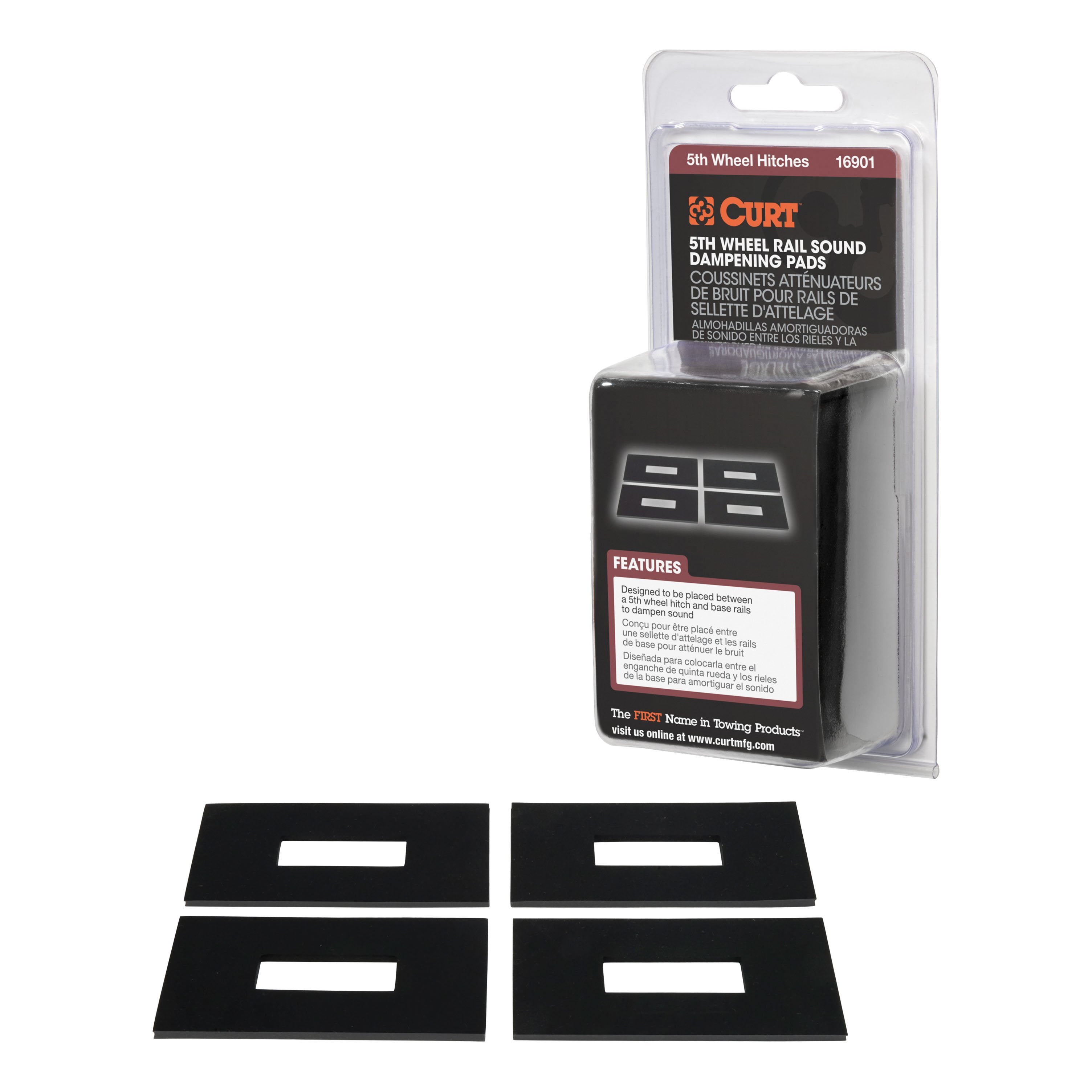 CURT 5th Wheel Rail Sound Dampening Pads, 4-Pack Model 16901