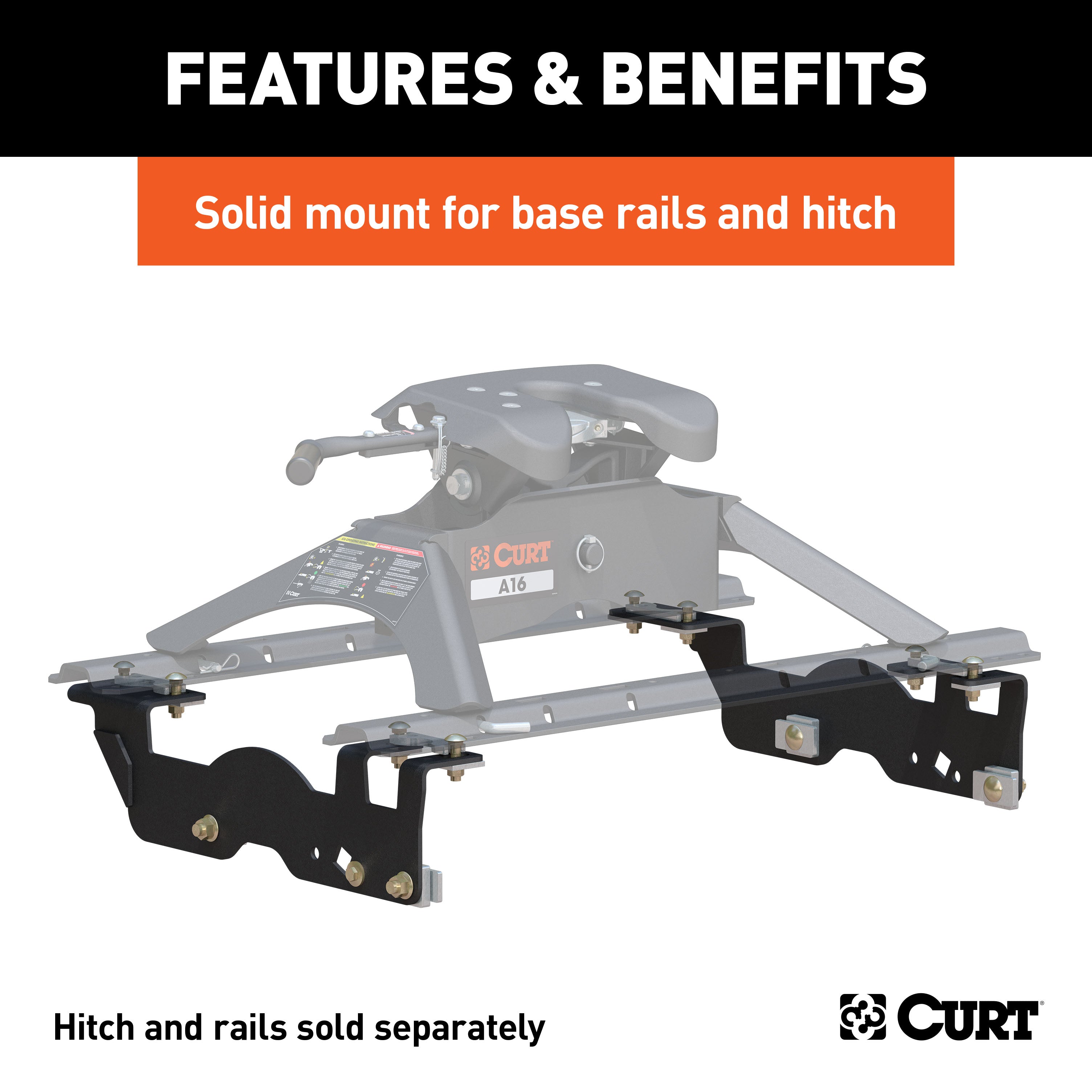CURT 5th Wheel Installation Brackets, Fits Select Ford F-150 Model 16911