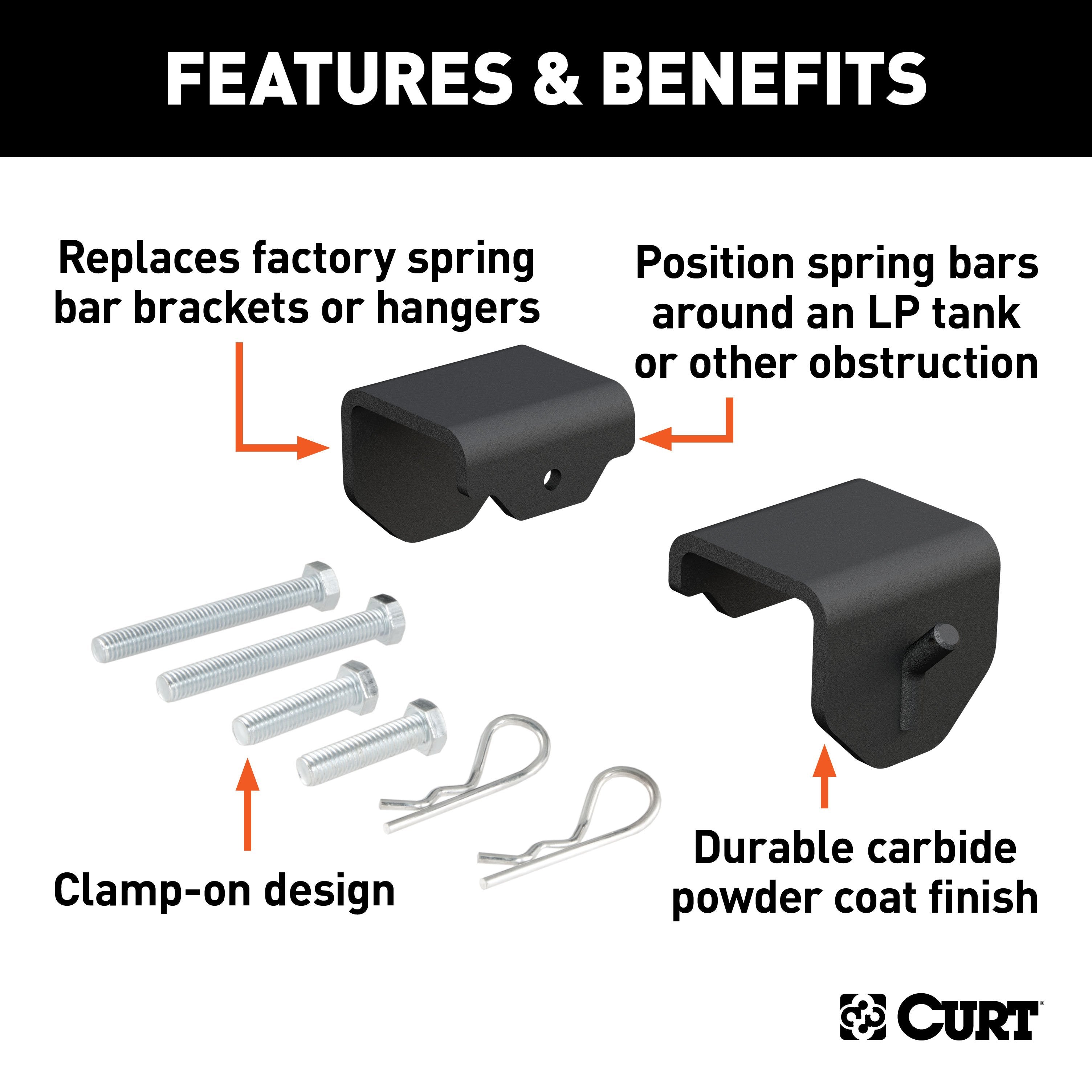 CURT Weight Distribution Hitch Clamp-On Hookup Brackets Model 17003