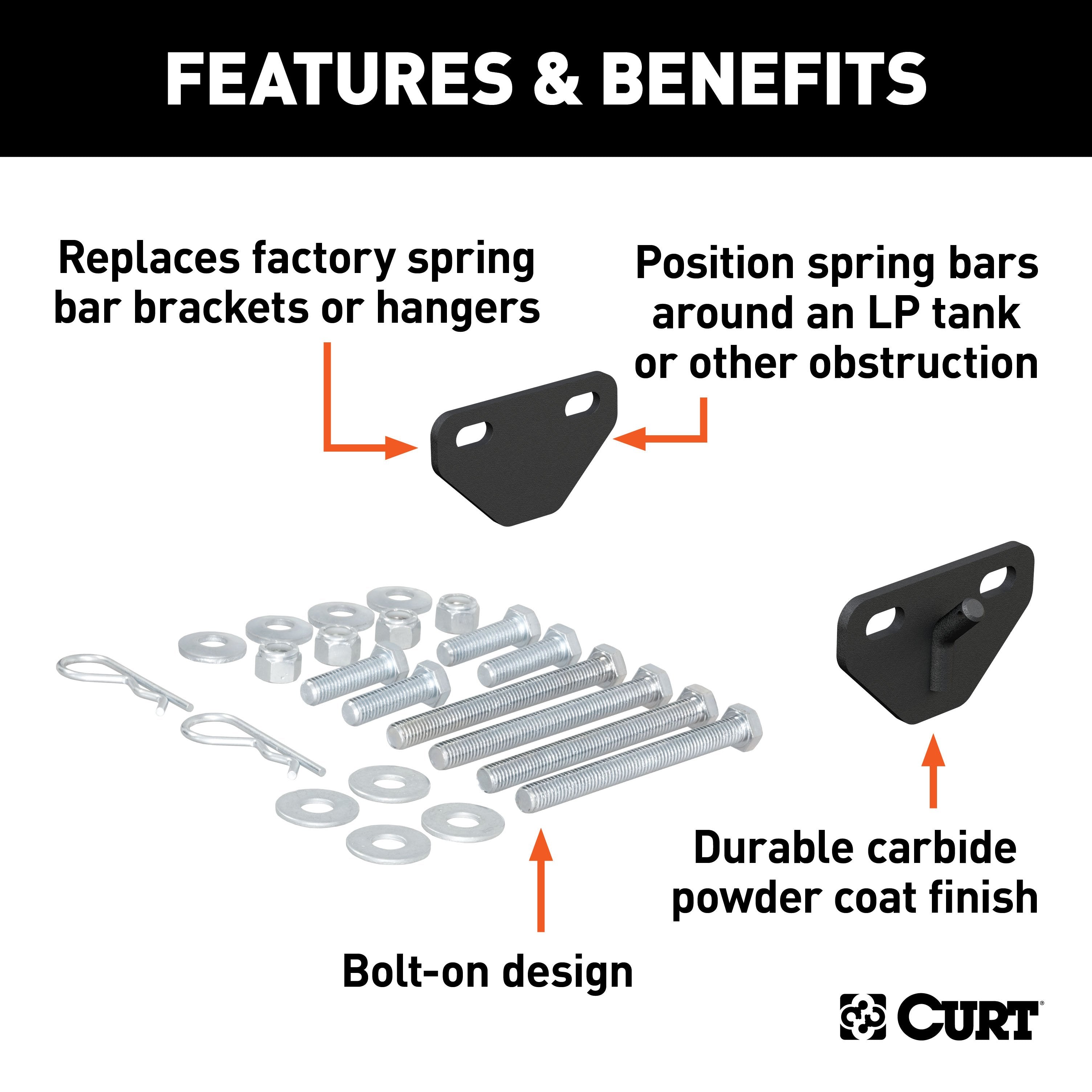 CURT Weight Distribution Hitch Bolt-On Hookup Brackets Model 17005
