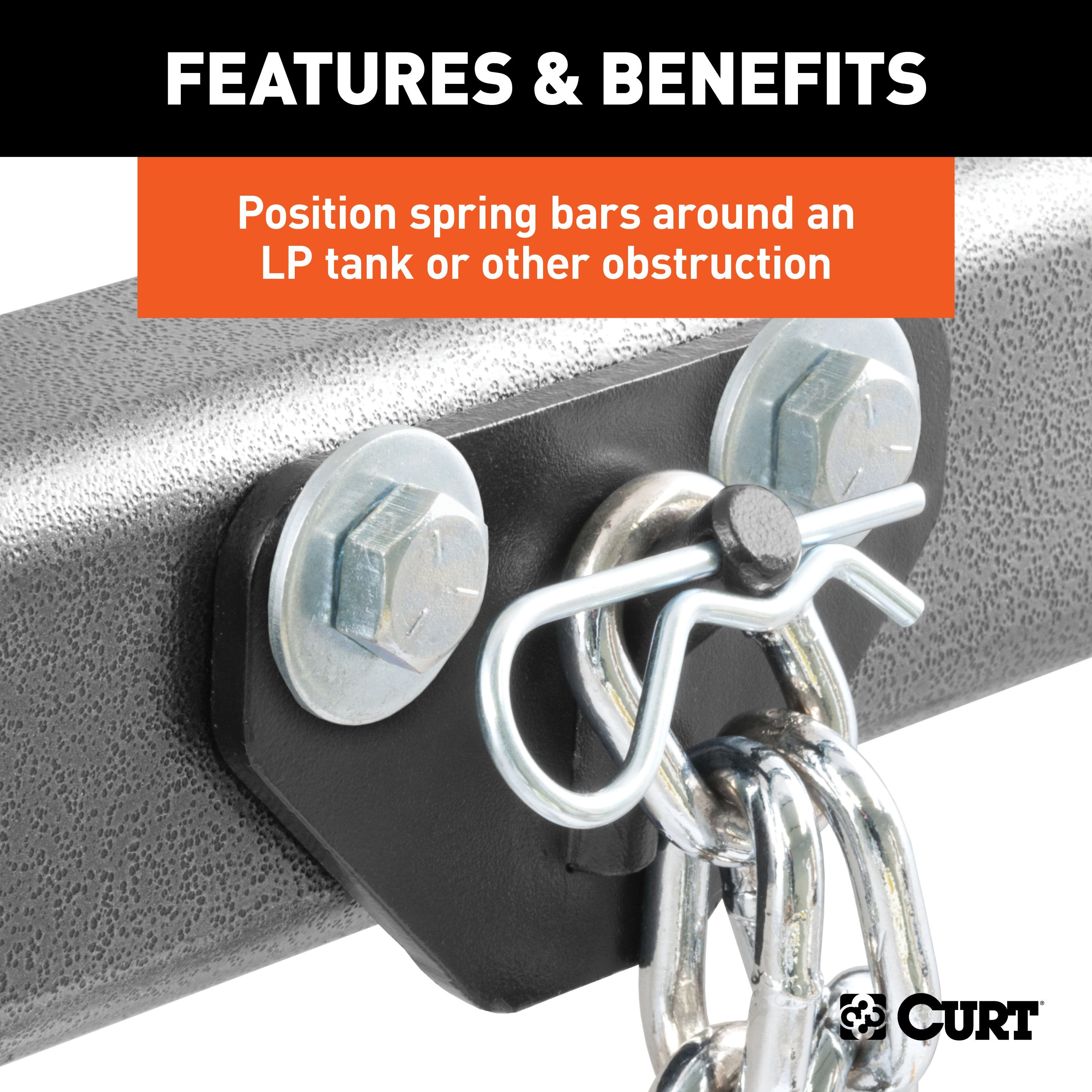 CURT Weight Distribution Hitch Bolt-On Hookup Brackets Model 17005
