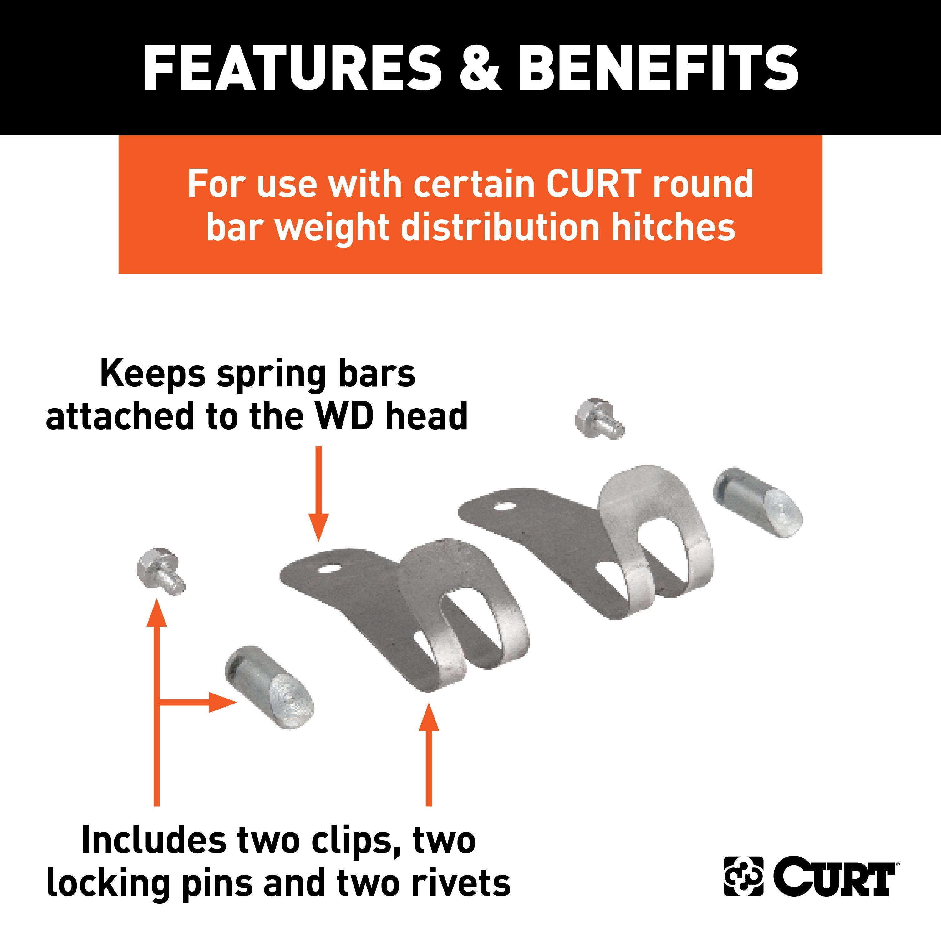 CURT Replacement Round Bar Weight Distribution Hitch Retainers Model 17109