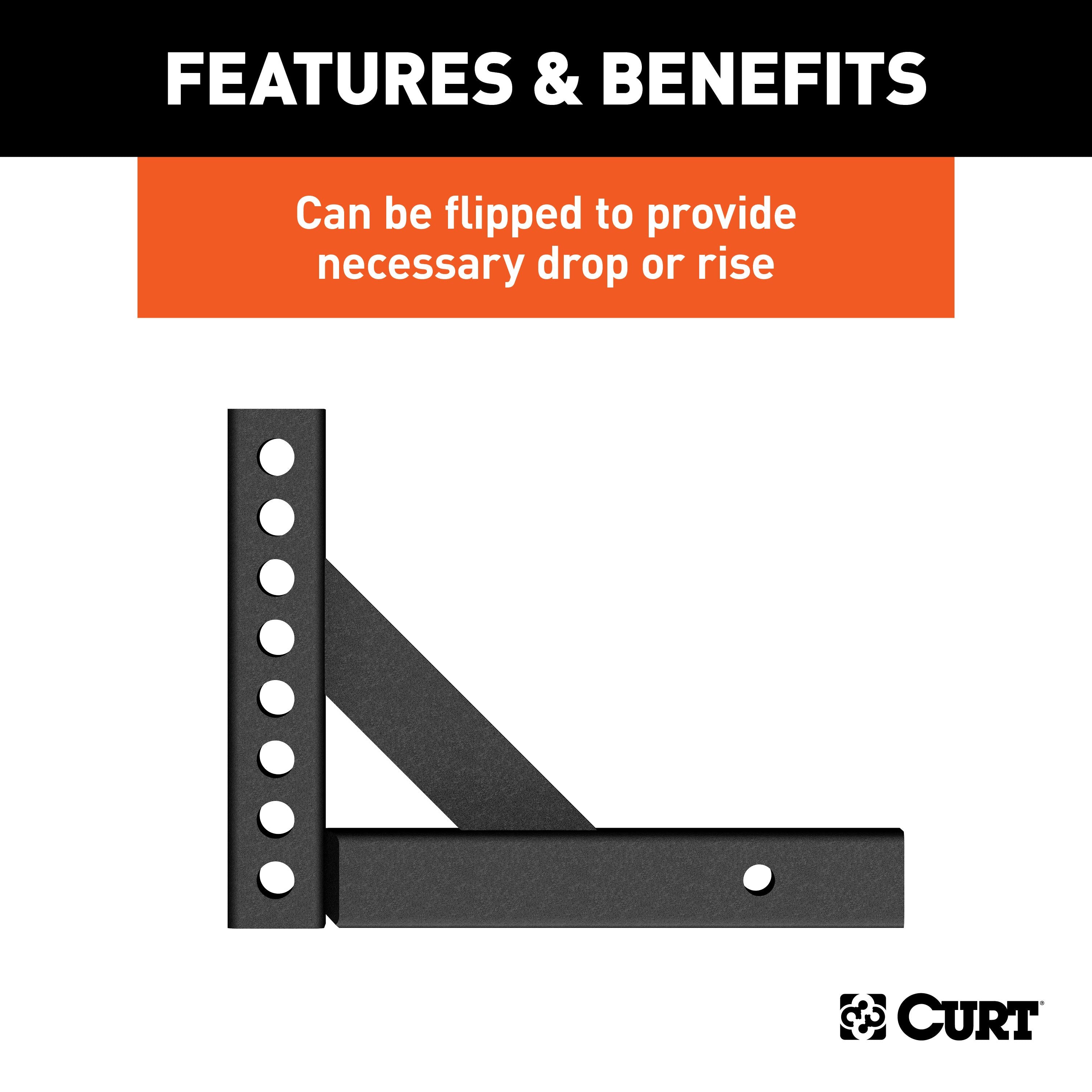 CURT Replacement Weight Distribution Hitch Shank, 2-Inch Receiver, 5-5/8-Inch Drop, 8-7/8-Inch Rise Model 17120
