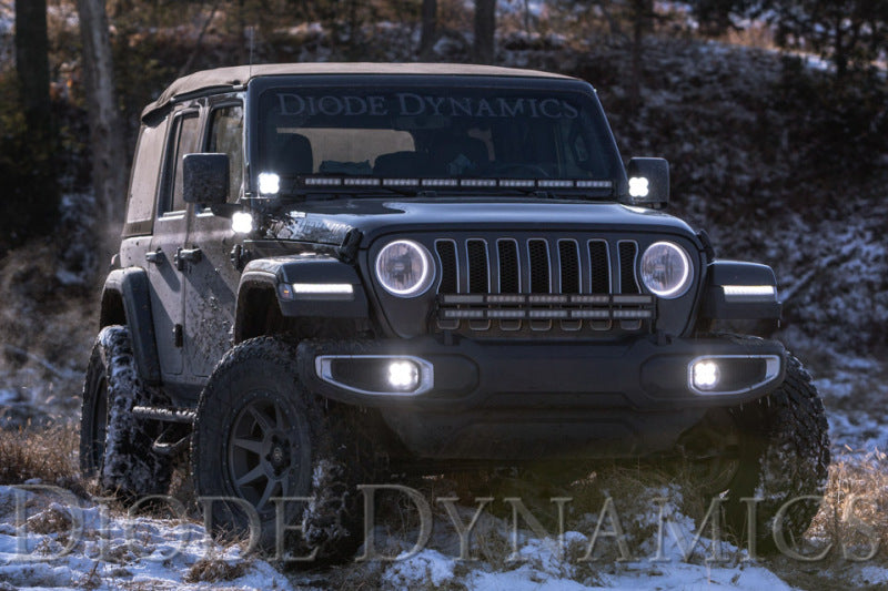 Diode Dynamics 18-21 Jeep JL Wrangler/Gladiator SS6 Cowl LED Bracket Kit - White Driving