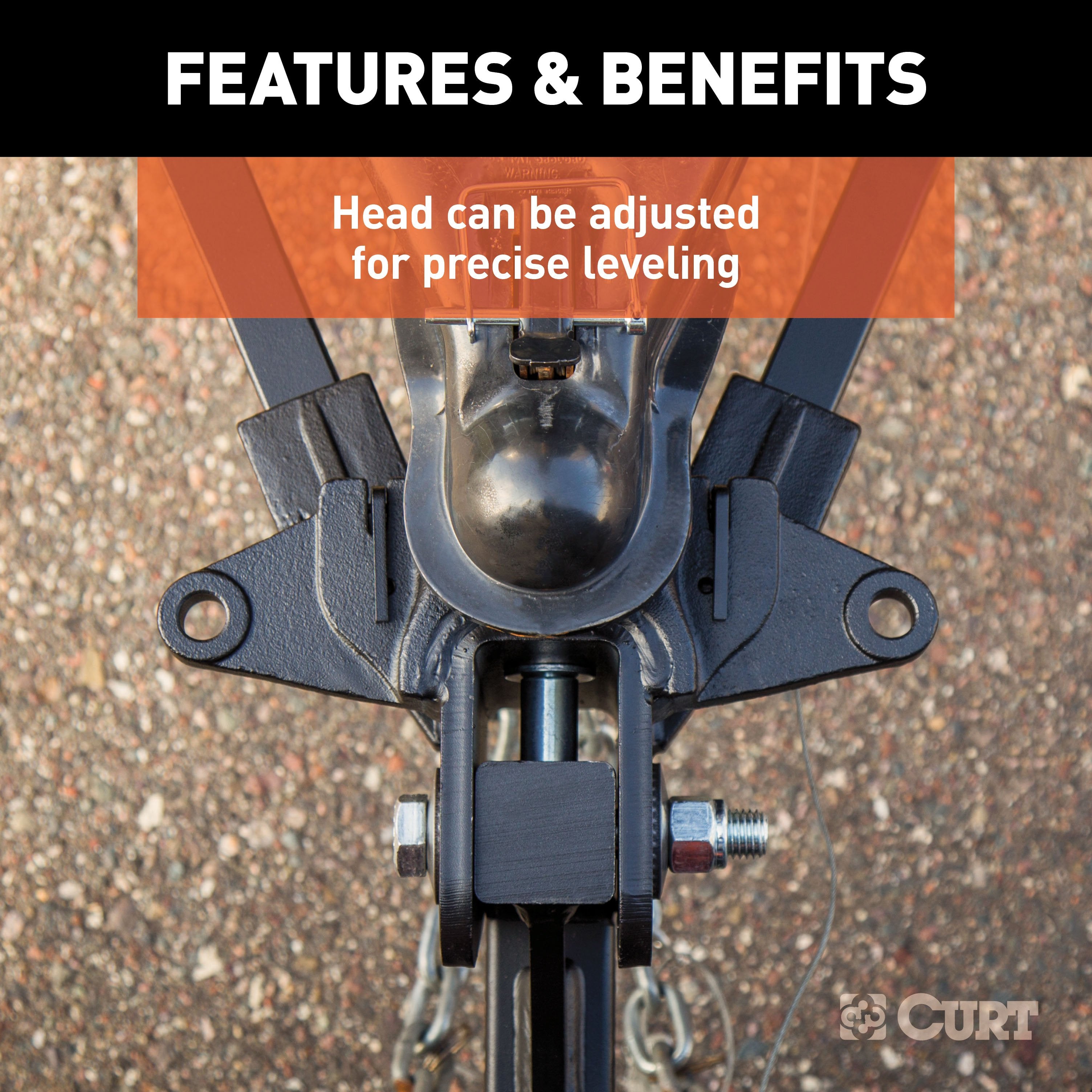 CURT Long Trunnion Bar Weight Distribution Hitch, Up to 10K, 2-Inch Shank Model 17302