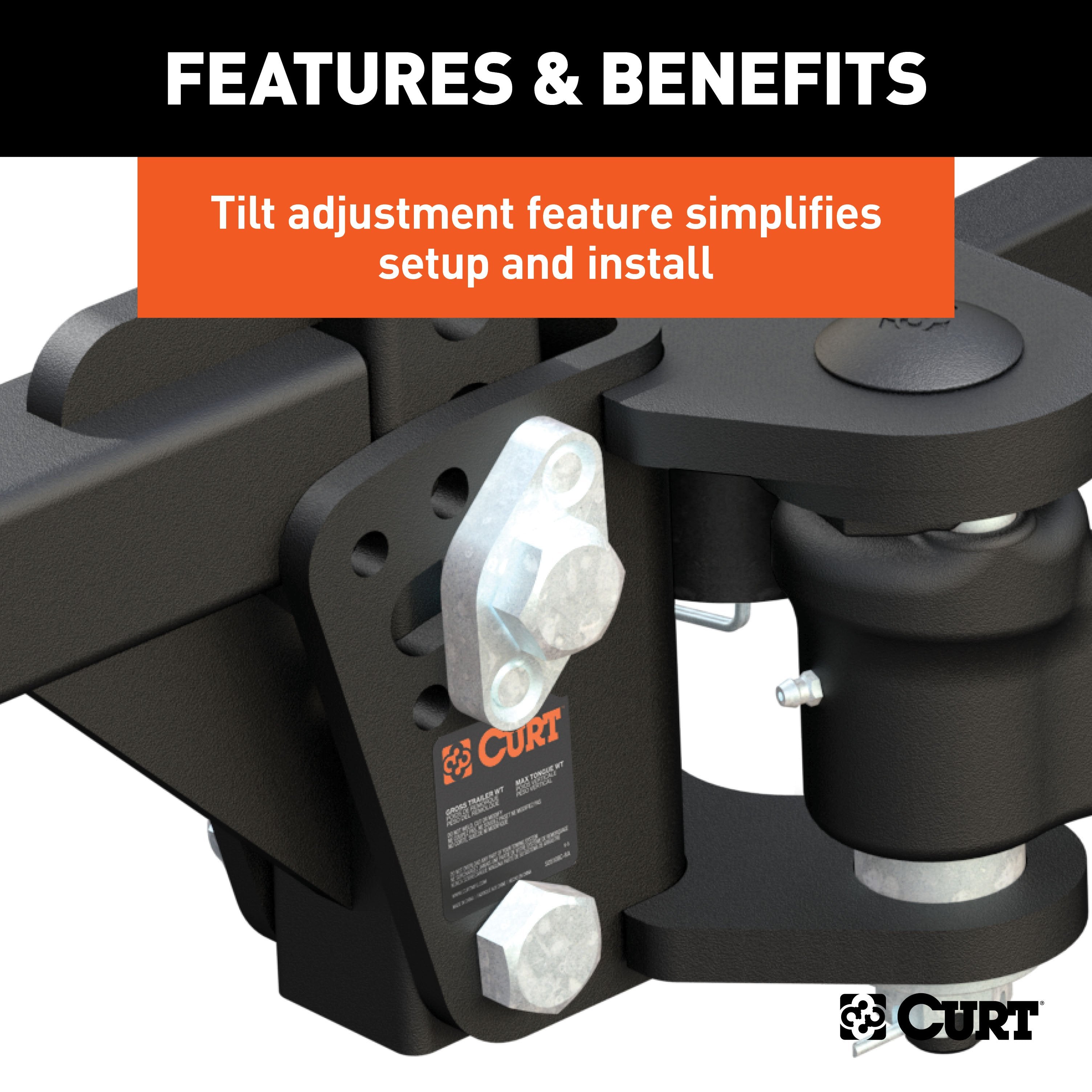 CURT TruTrack 4P Weight Distribution Hitch with 4x Sway Control, Up to 8K, 2-Inch Shank Model 17499