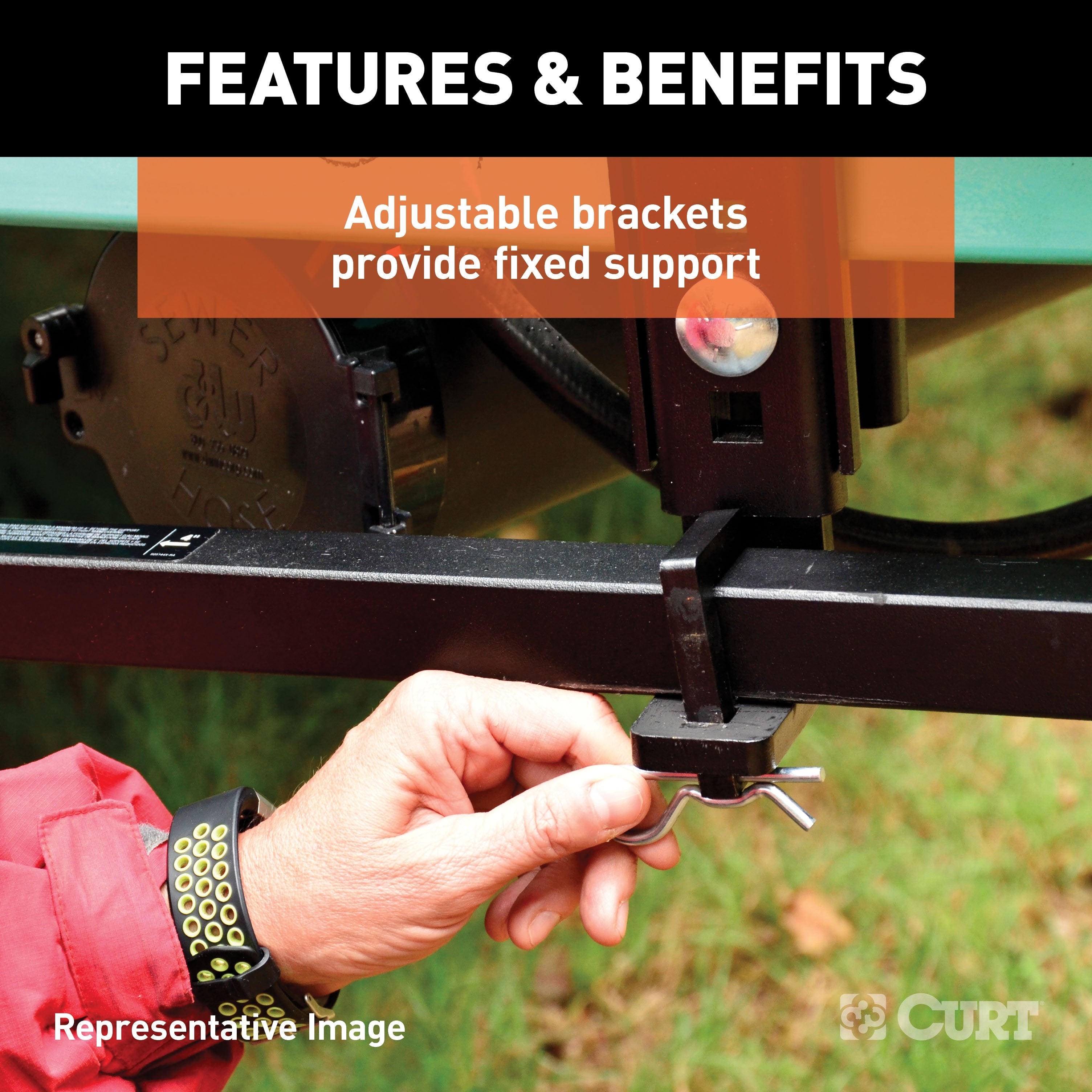CURT TruTrack 4P Weight Distribution Hitch with 4x Sway Control, Up to 10K, 2-In Shank, 2-5/16-Inch Ball Model 17500