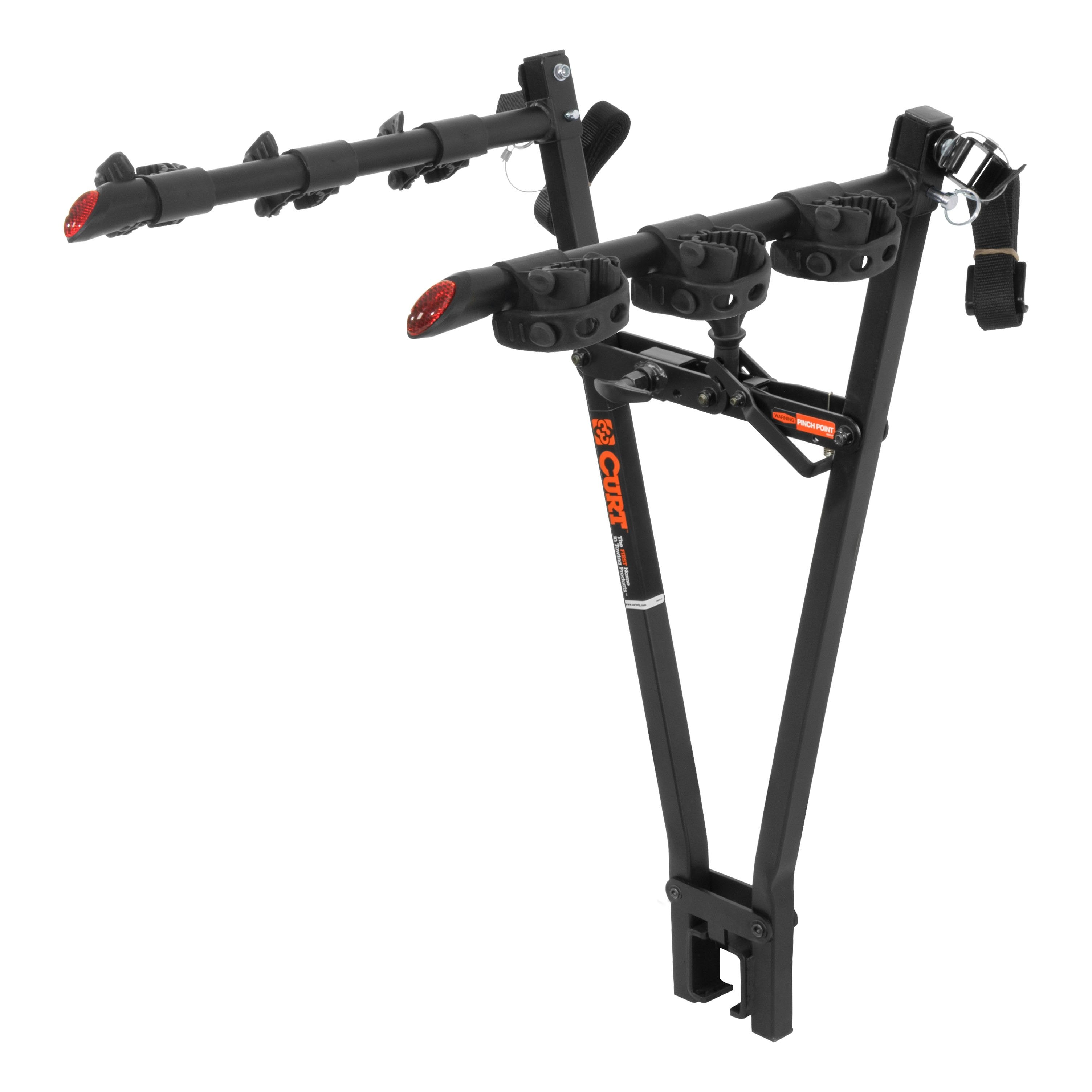 CURT Clamp-On Trailer Hitch Bike Rack Mount, Fits 2-Inch Shank, 3 Bicycles Model 18013