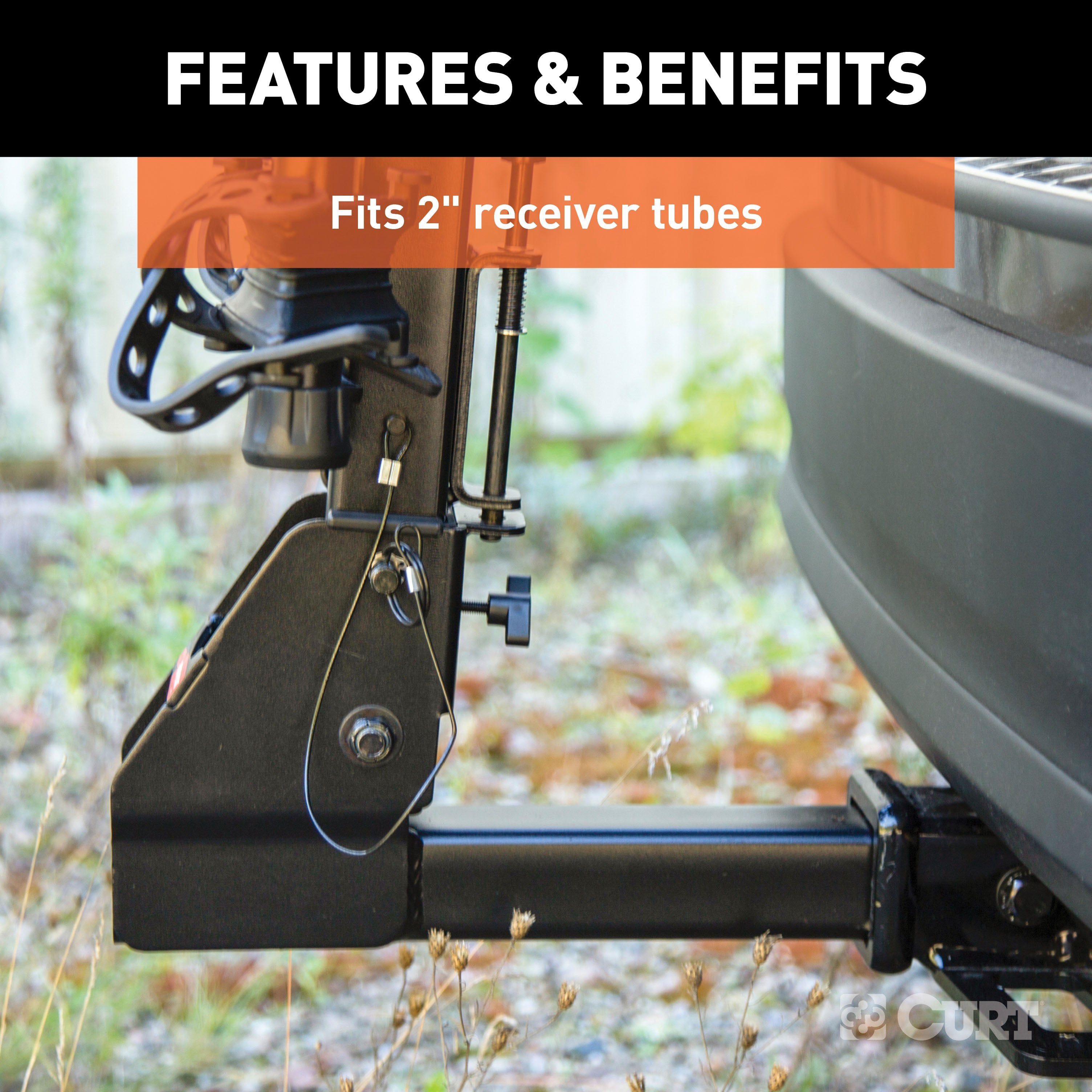 CURT Premium Trailer Hitch Bike Rack Mount, Fits 2-Inch Receiver, 4 Bicycles Model 18064