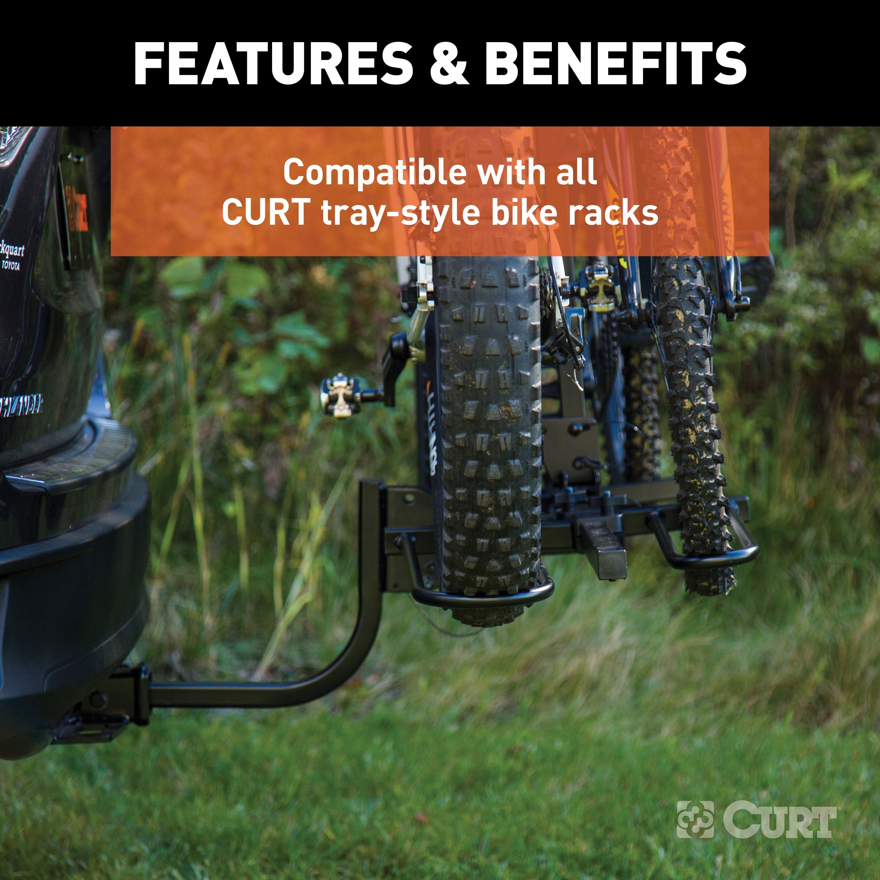 CURT Tray-Style Bike Rack Cradles for Fat Tires Up to 4-7/8 Inches Wide, 2-Pack Model 18091